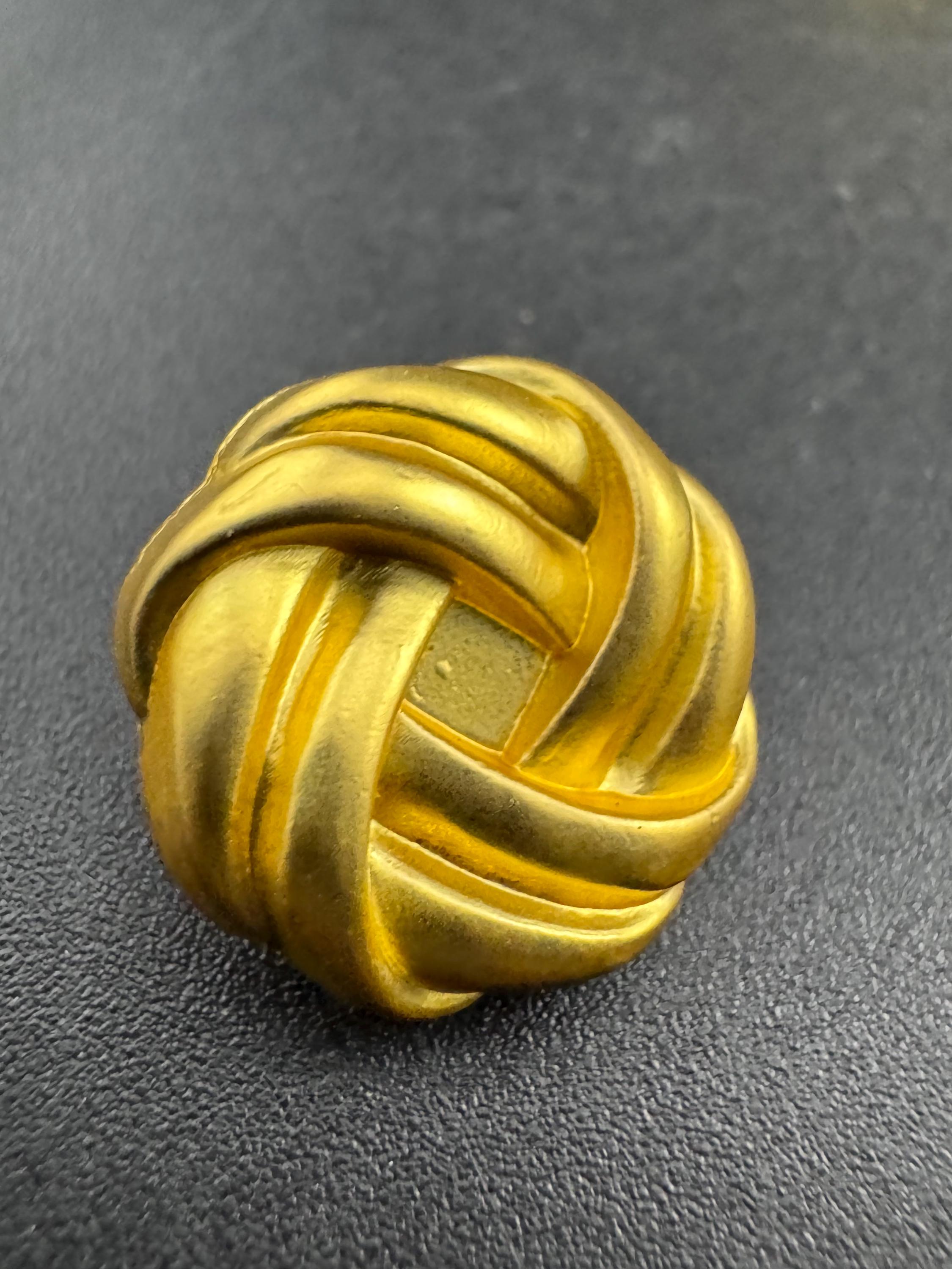 18mm Matt gold knot buttons ( set of 5), metal shank