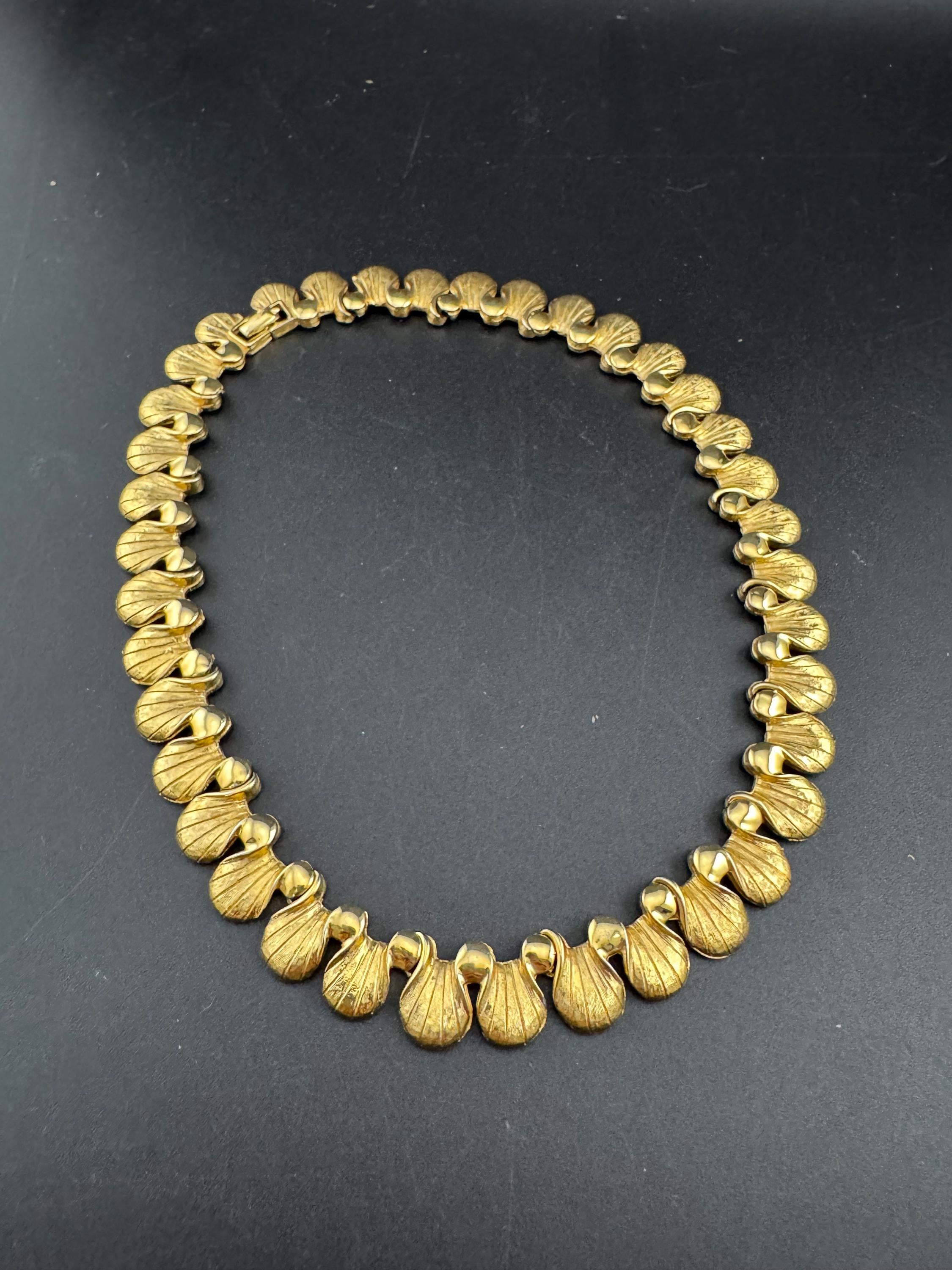 Signed D'Orlan gold tone choker necklace , statement jewellery 80s
