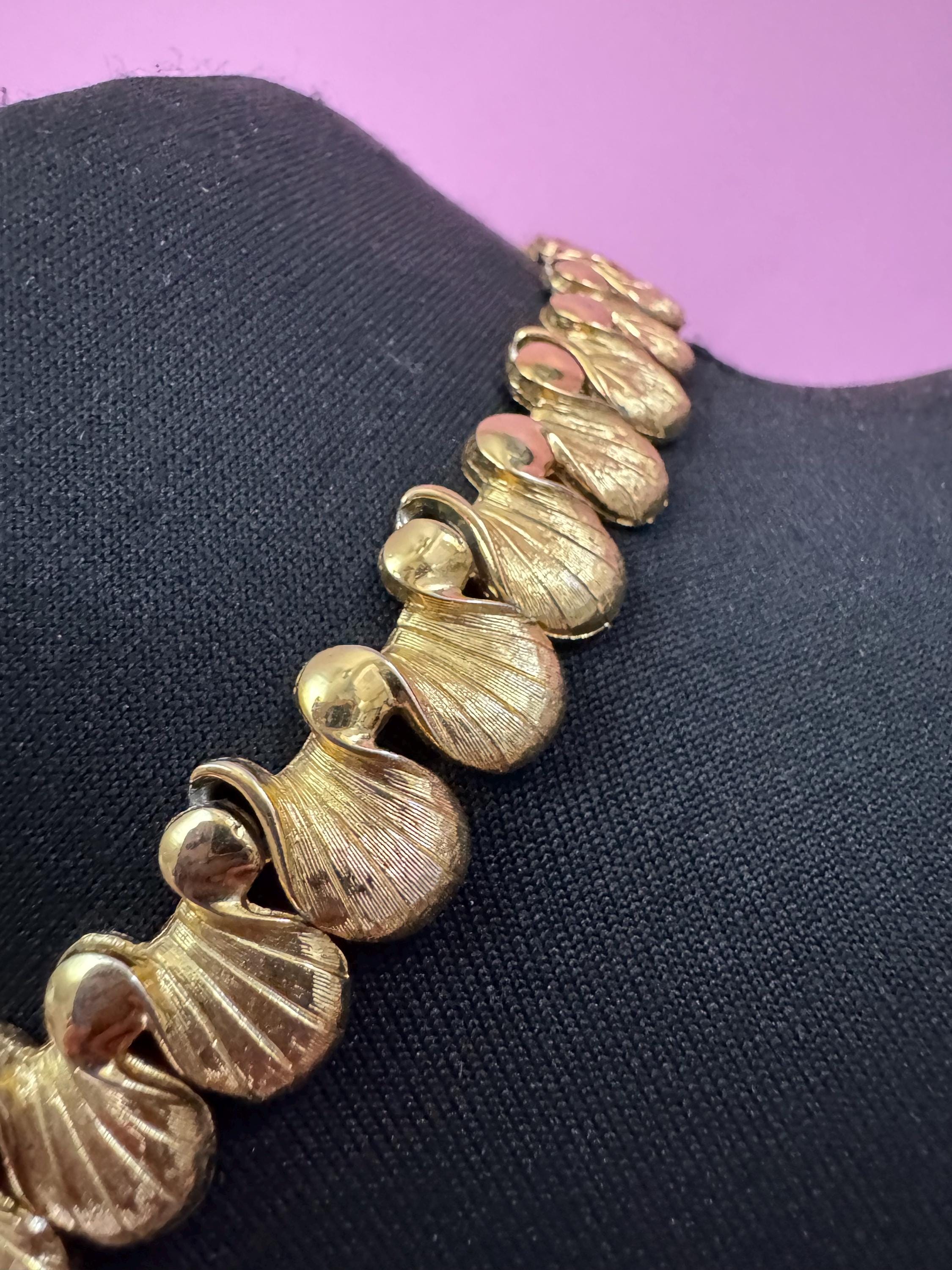 Signed D'Orlan gold tone choker necklace , statement jewellery 80s