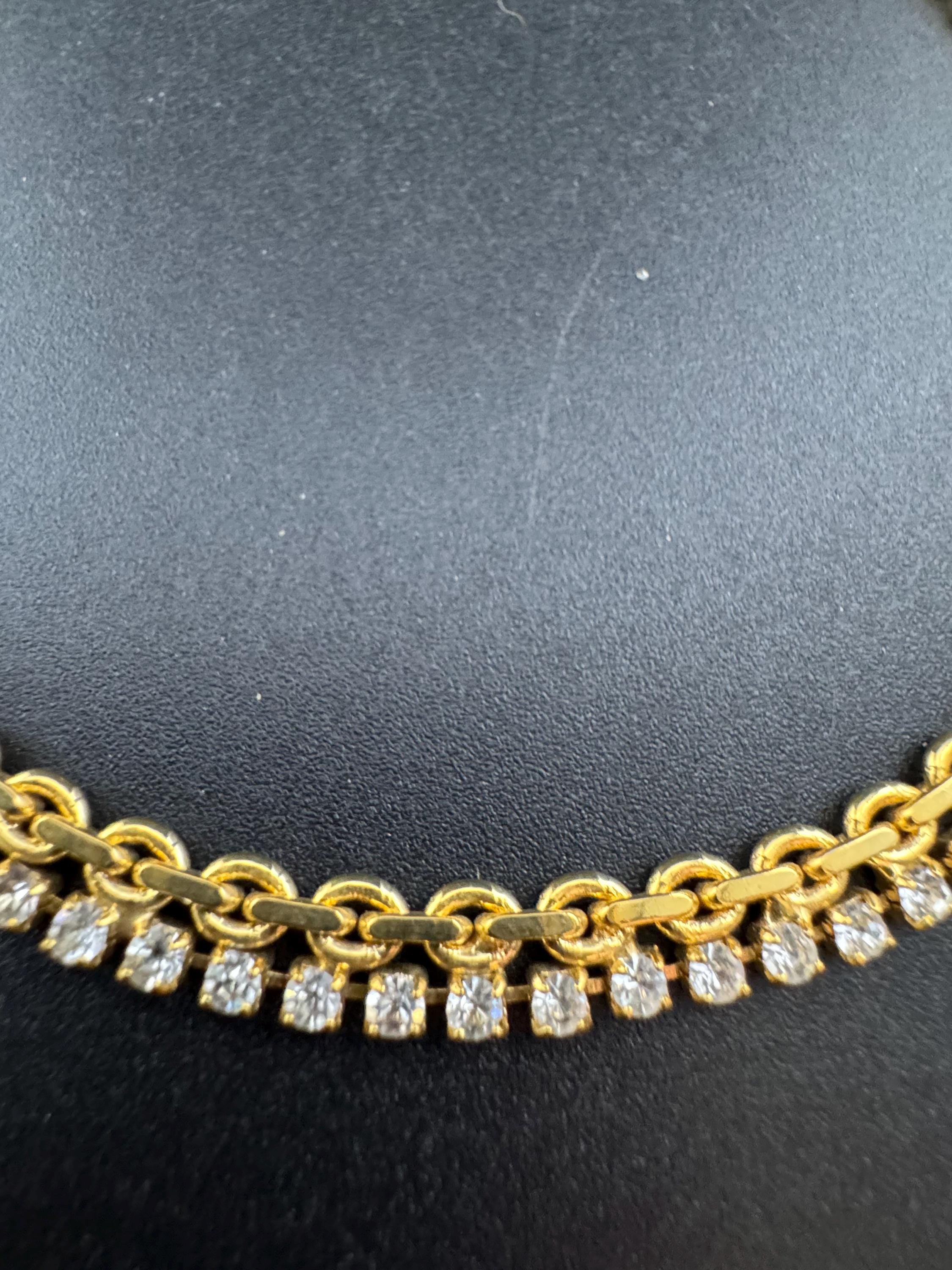 Vintage penino Gold choker Necklace: clear Diamanté