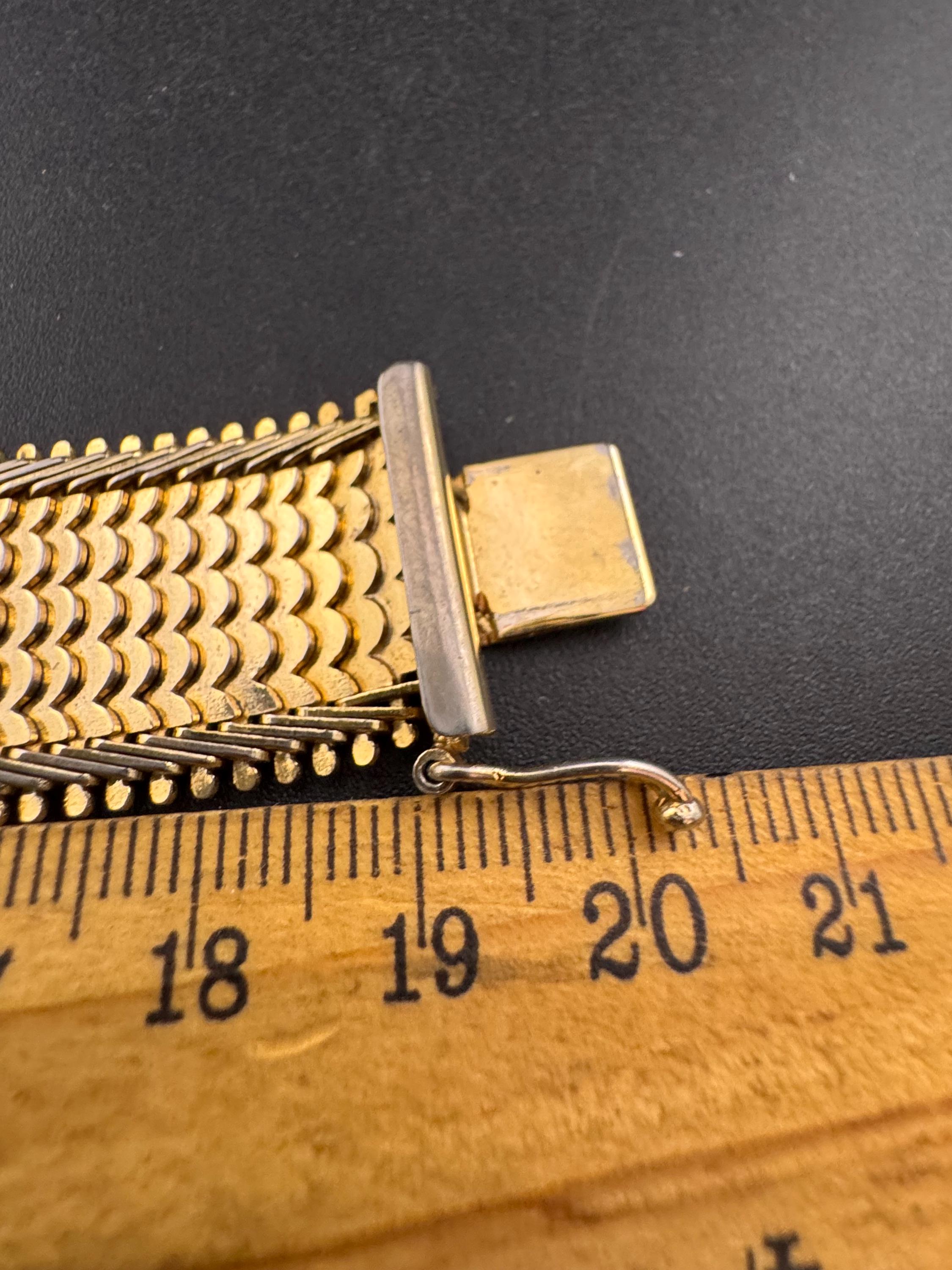 articulated gold plated cuff wide bracelet, unsigned