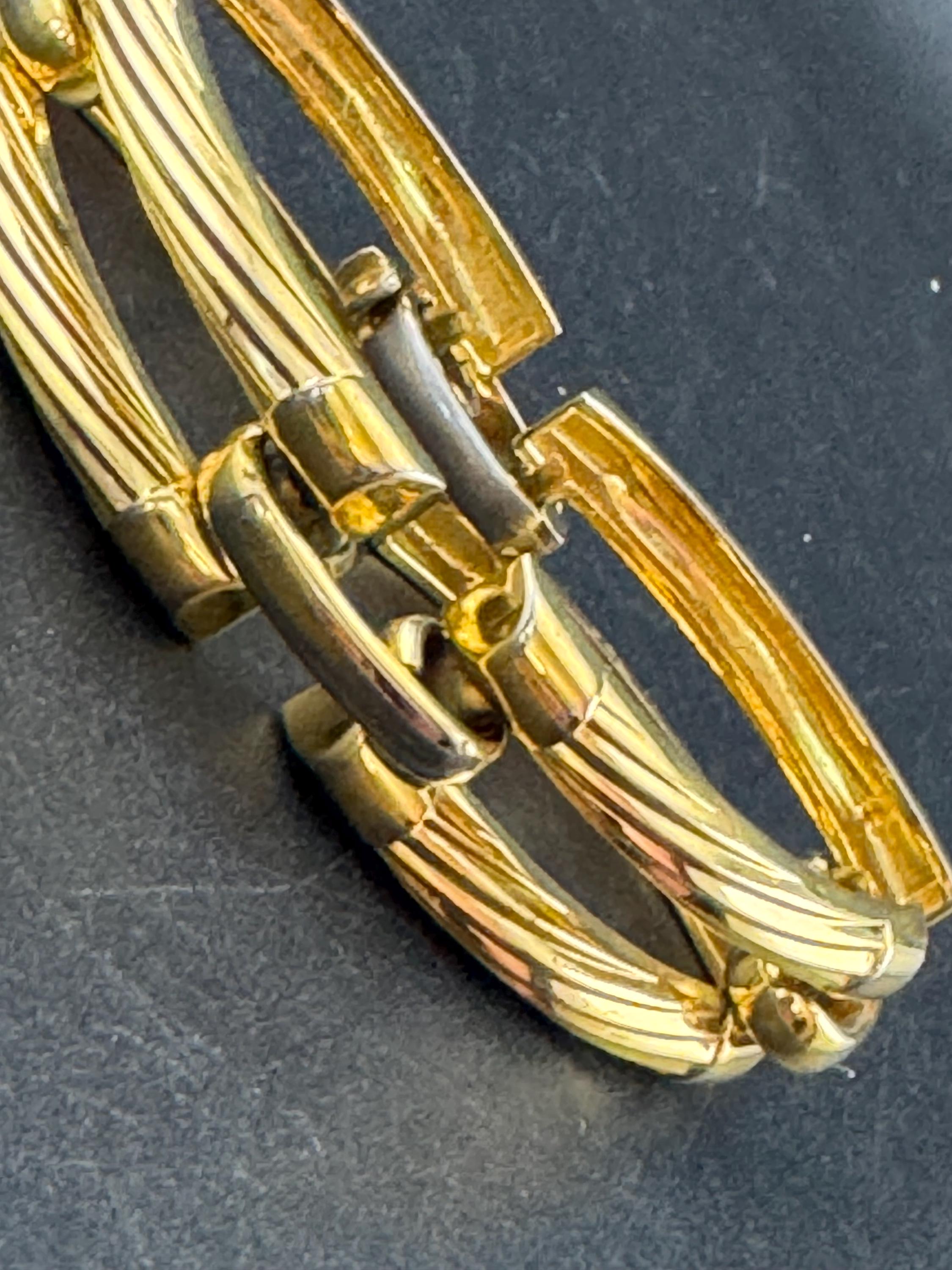 1970 Henkel & Grosse wide Gold Plated Cuff Bracelet, signed