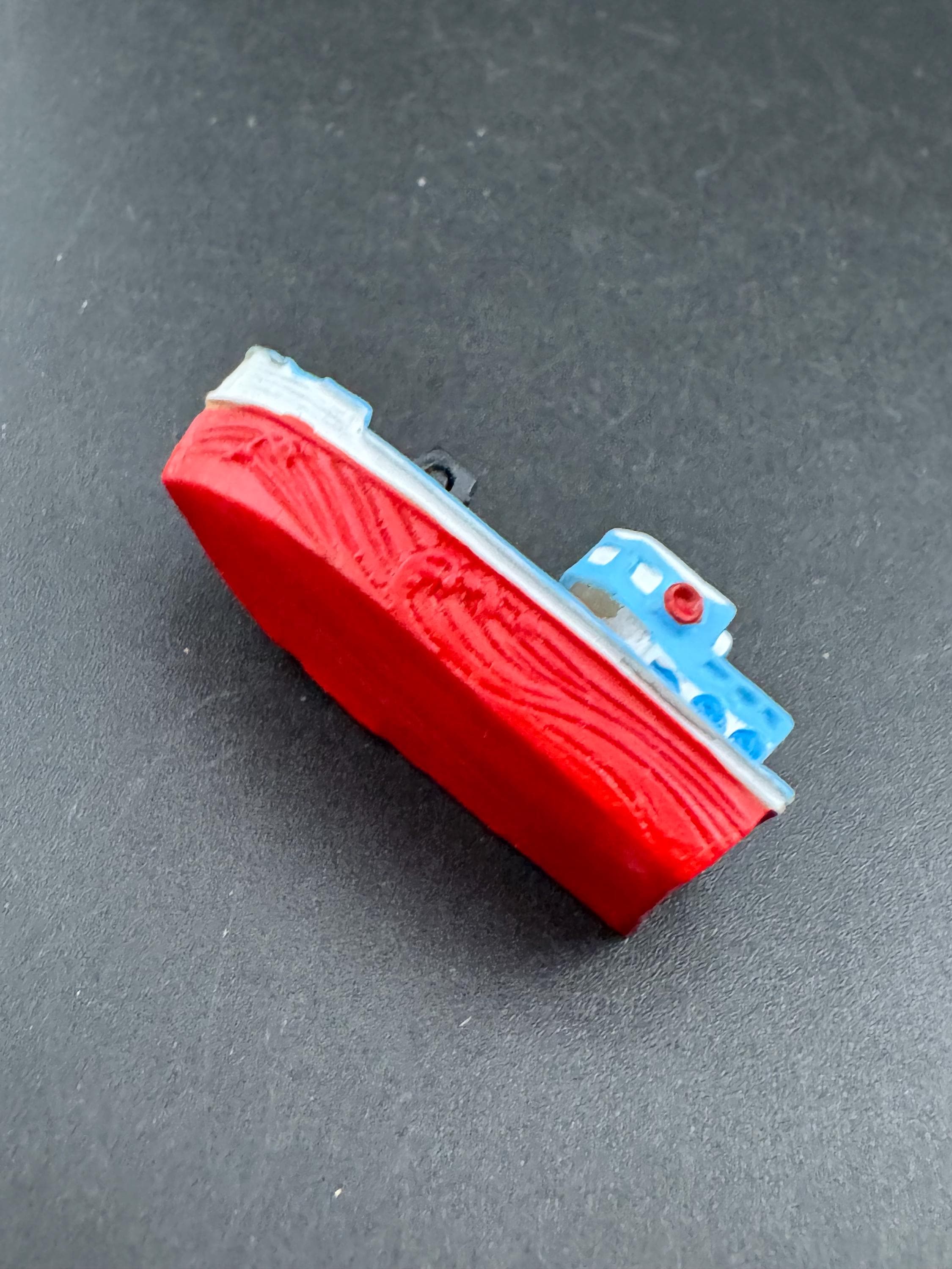 miniature sea fishing boat cake topper decoration, craft scenery 5cm