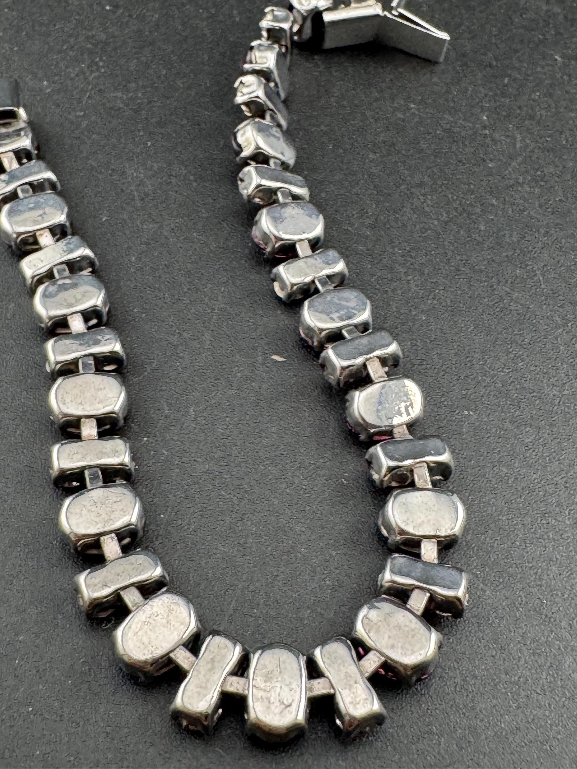 Vintage faux amethyst and clear rhinestone cocktail bracelet 19cm