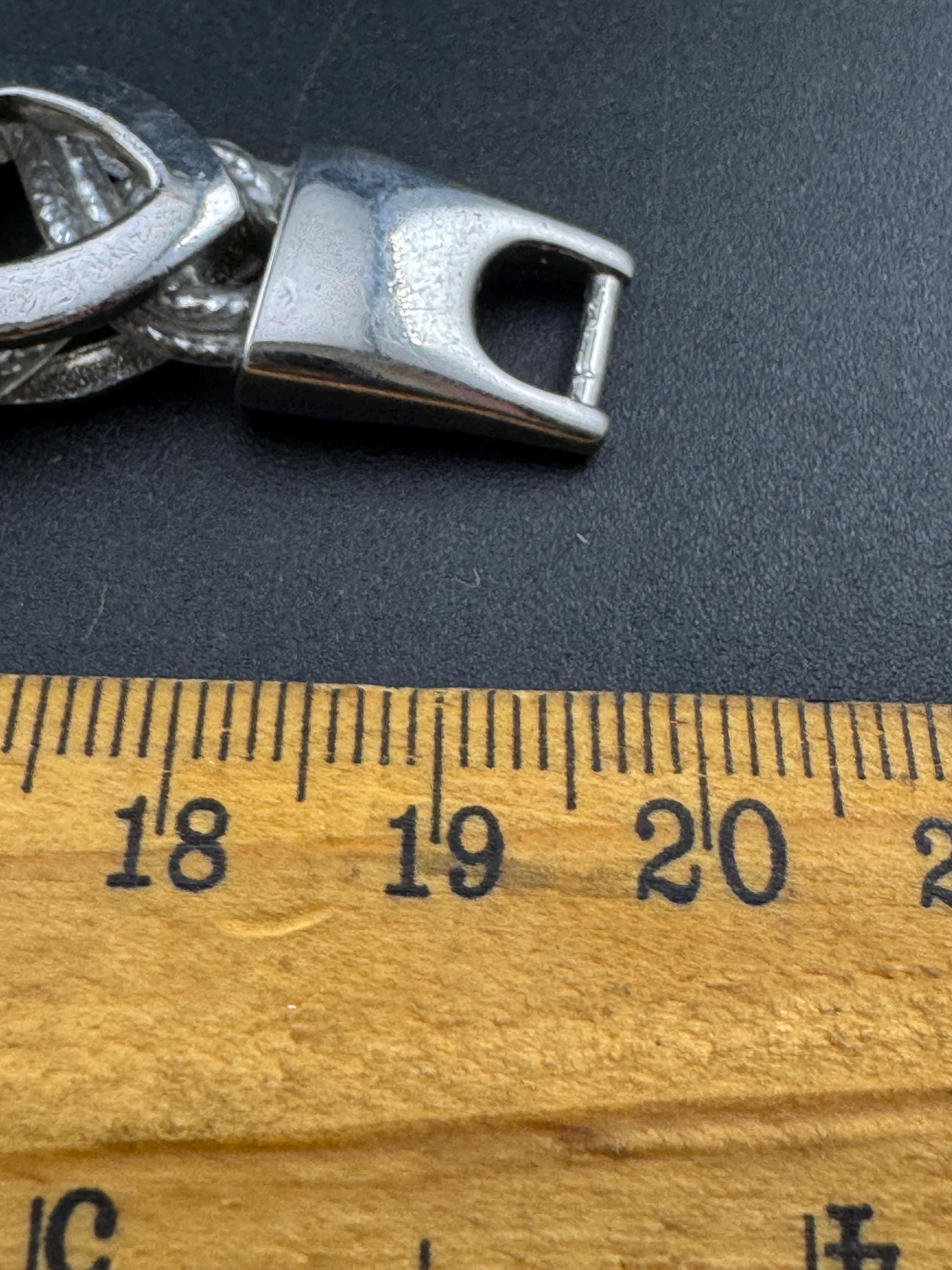 Retro chunky 2.5cm wide silver clear Rivoli crystal cocktail tennis bracelet