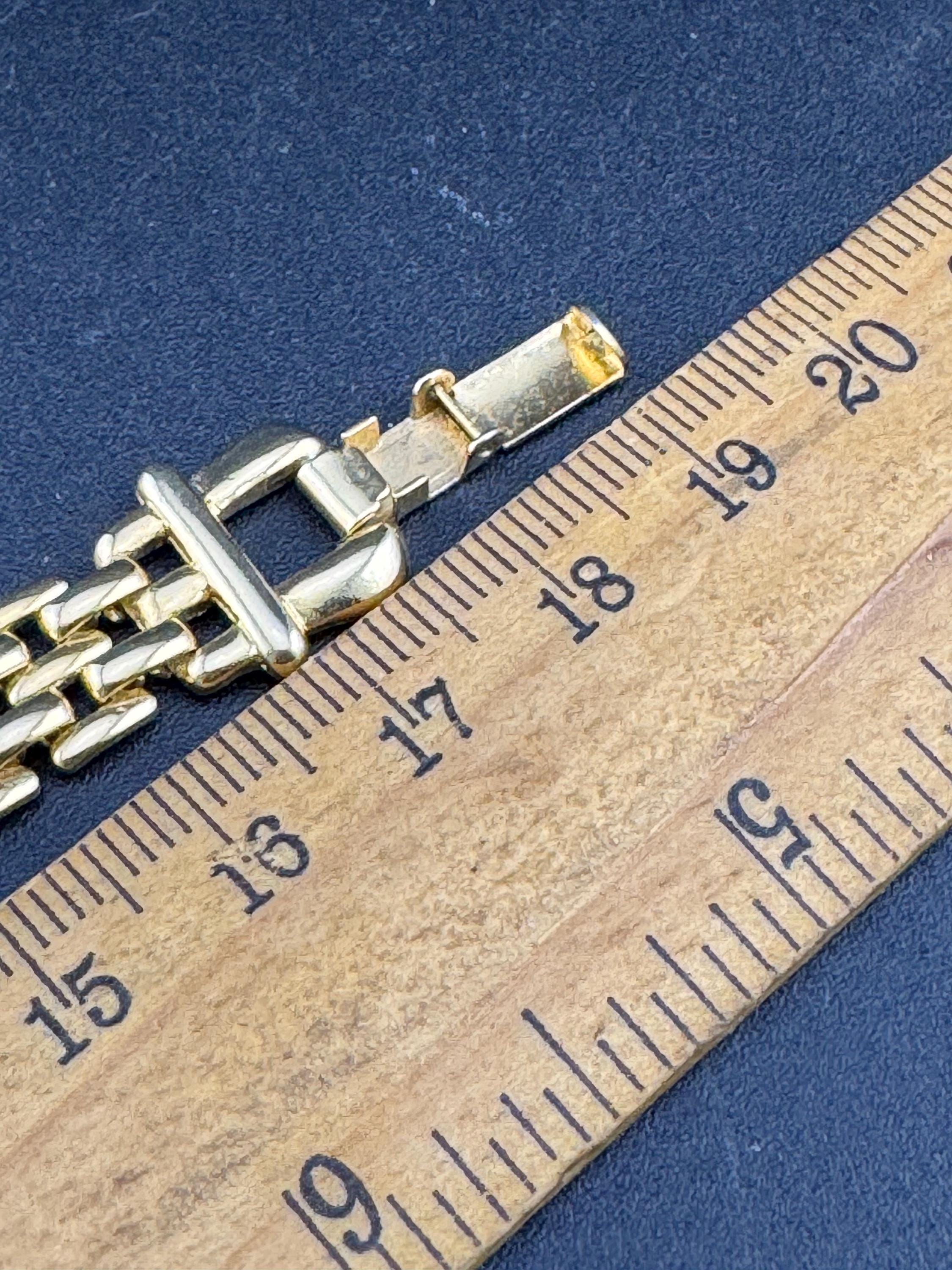 Vintage gold panther link ruby red crystal cocktail bracelet