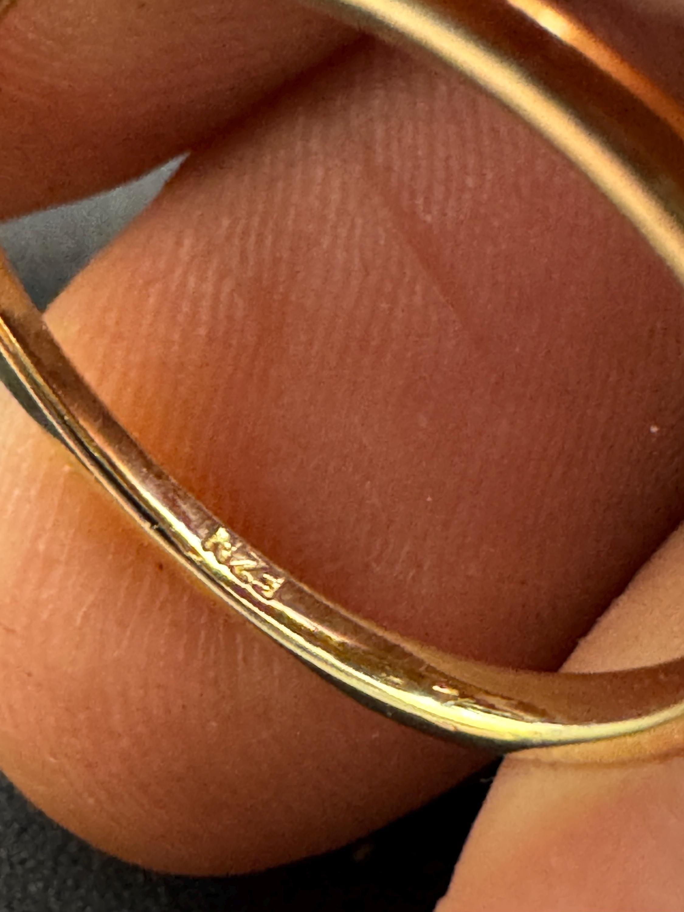 CZ Bee Ring, Gold Plated Sterling Silver, UK Size O