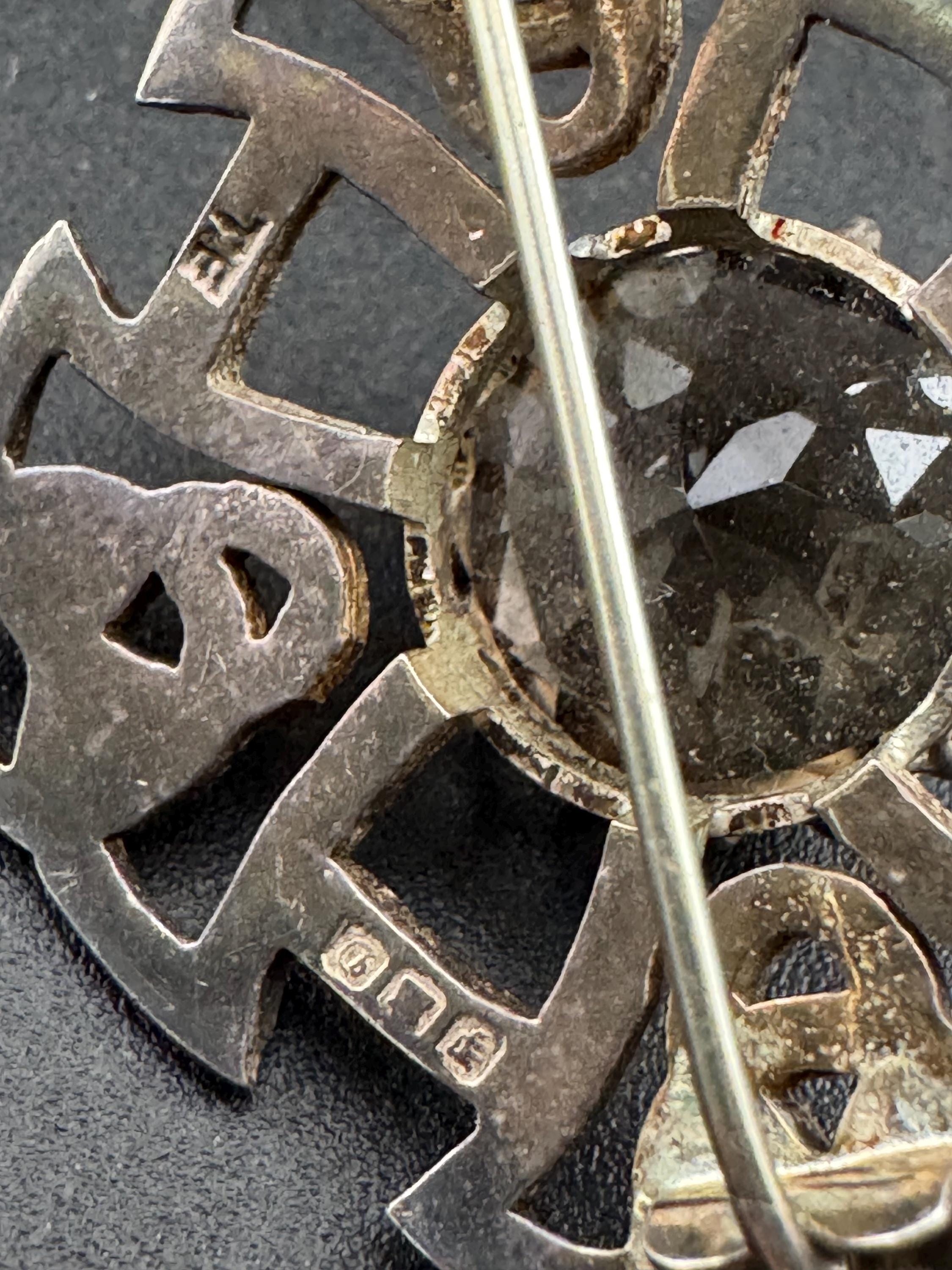 HE Smokey quartz gemstone sterling silver scottish celtic brooch, Thomas Kerr Ebbutt 1978