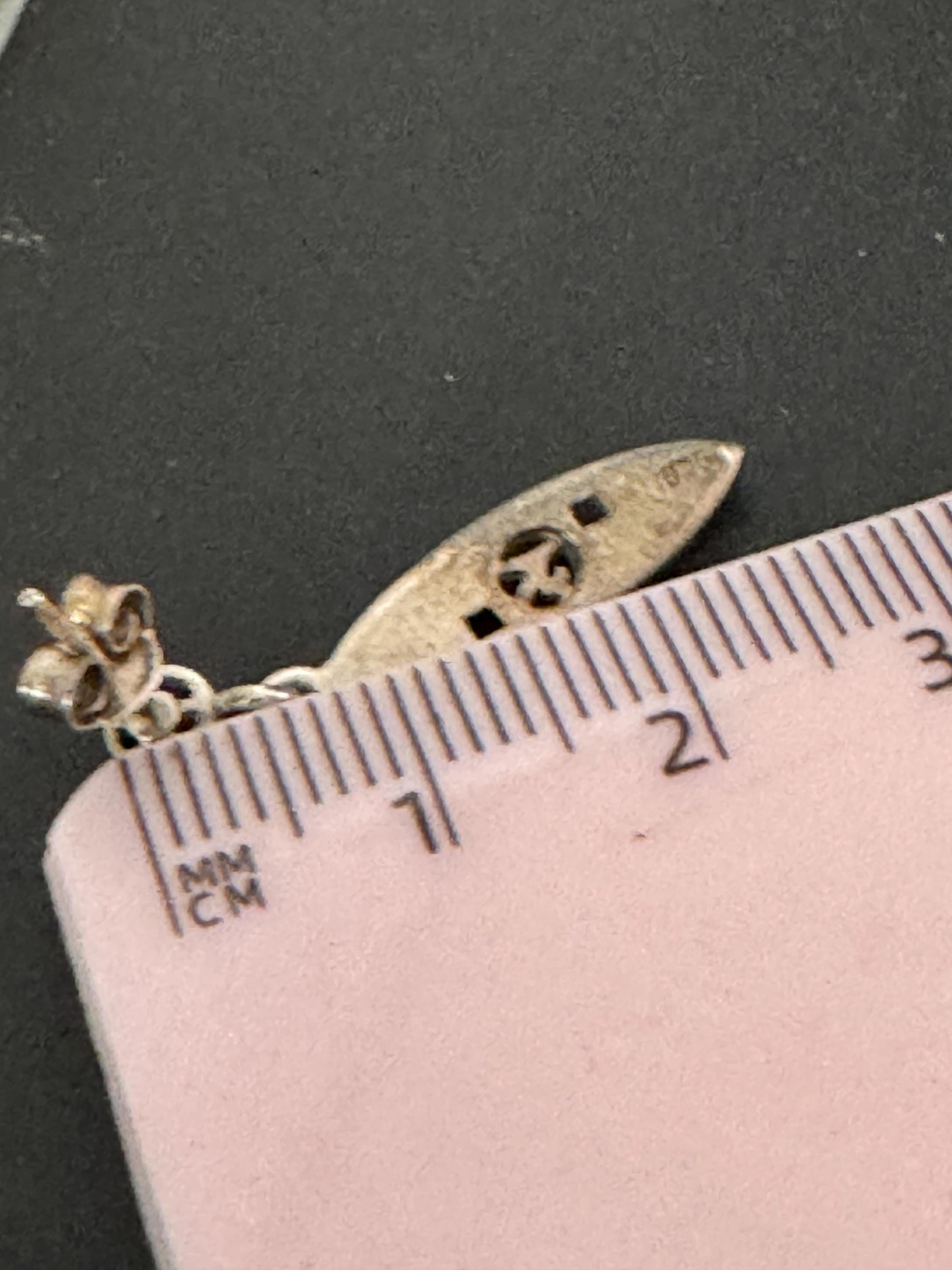 Vintage Sterling Silver drop Earrings, Art nouveau style 925