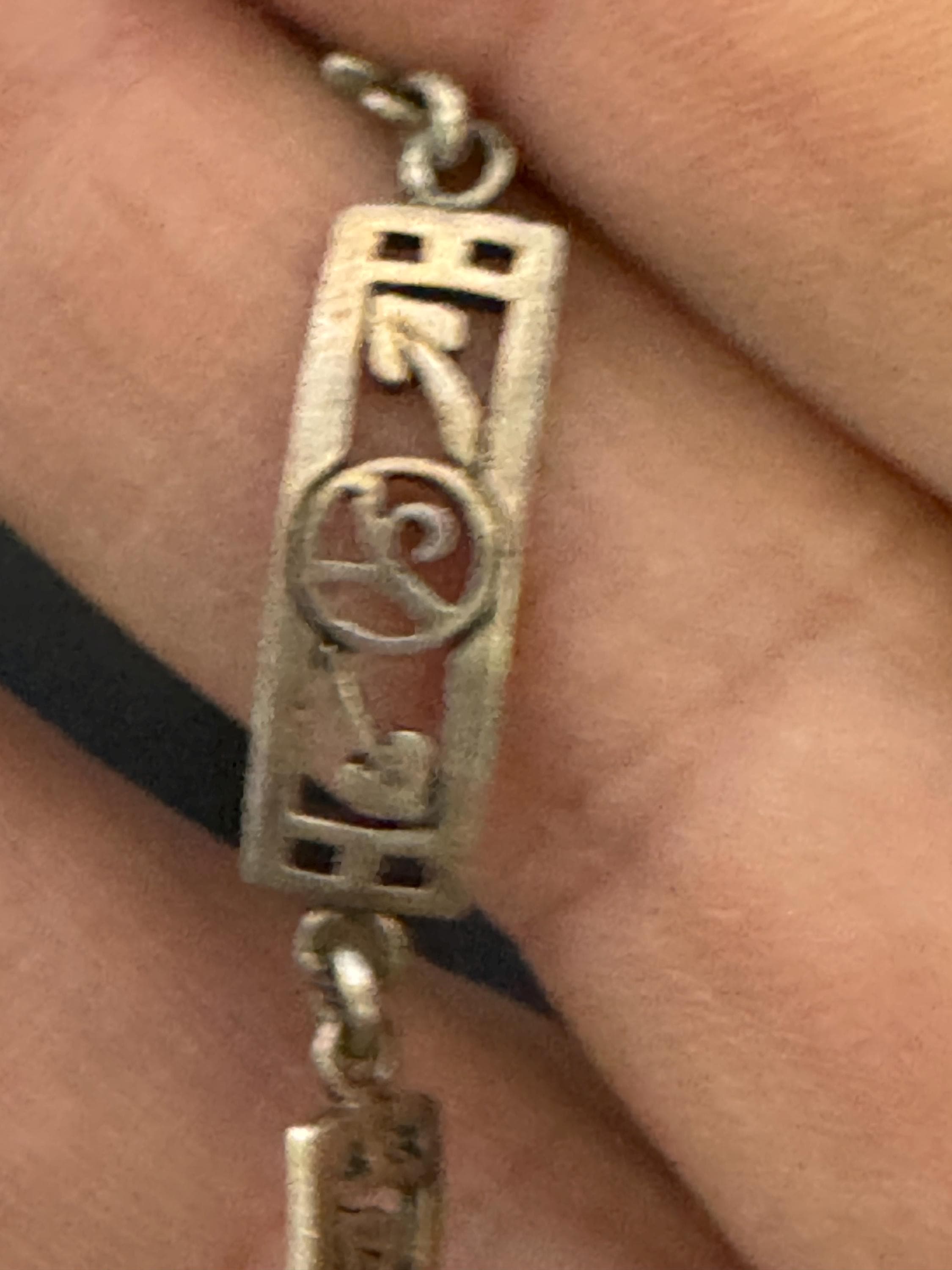 Vintage 925 Silver chain link bracelet, Rennie Mackintosh style