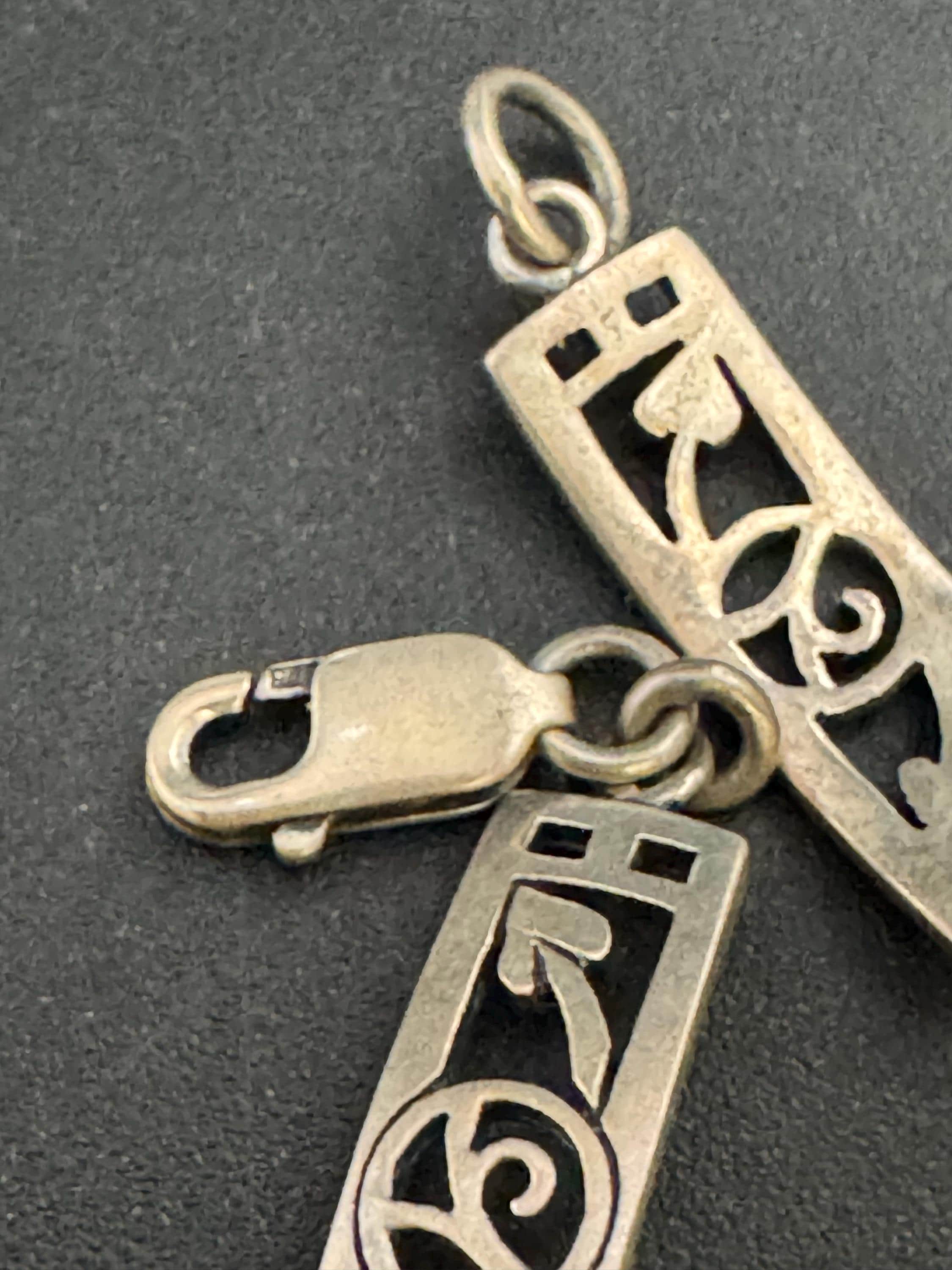 Vintage 925 Silver chain link bracelet, Rennie Mackintosh style