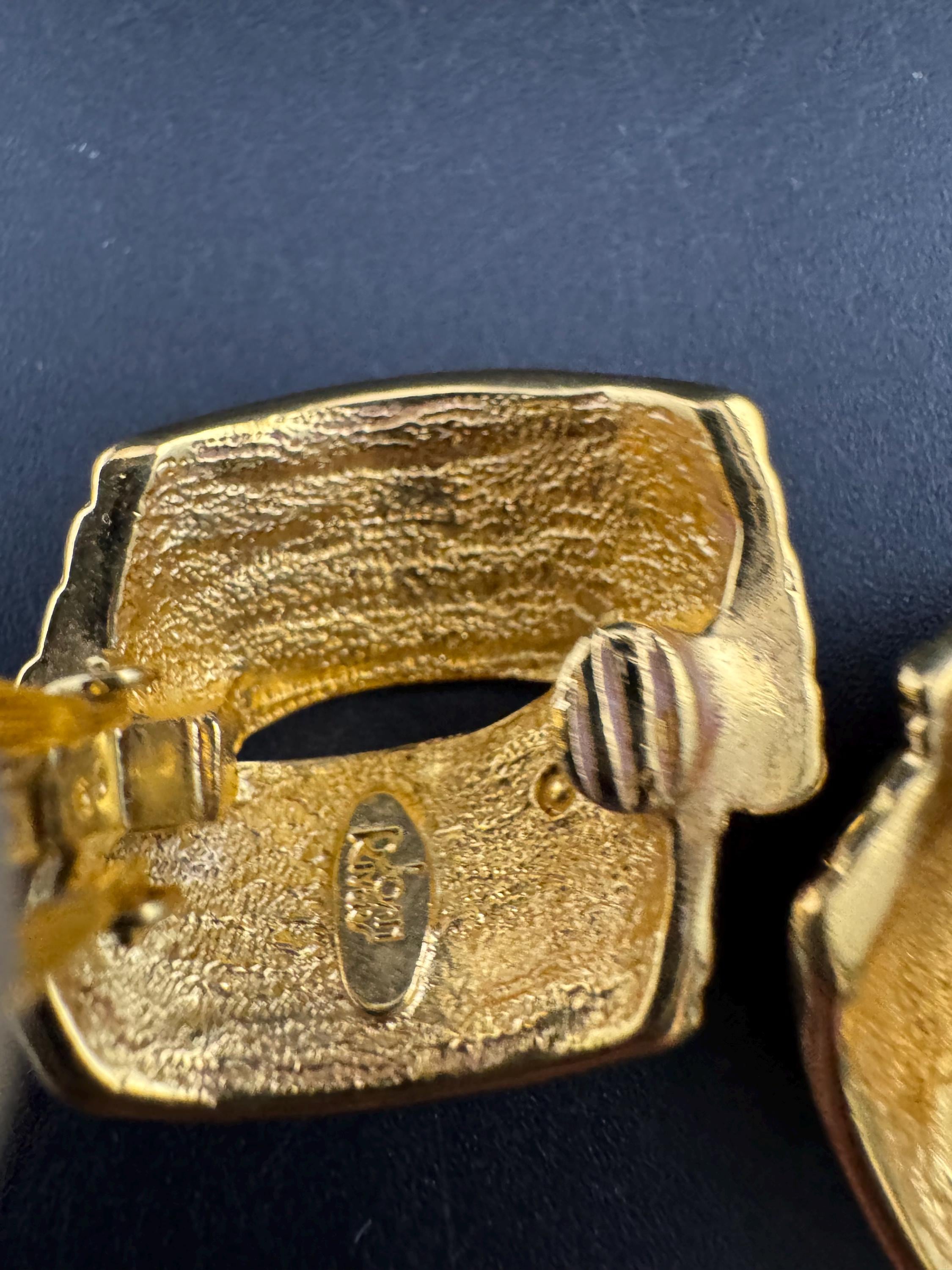 Joan rivers oversized gold plated clip on earrings