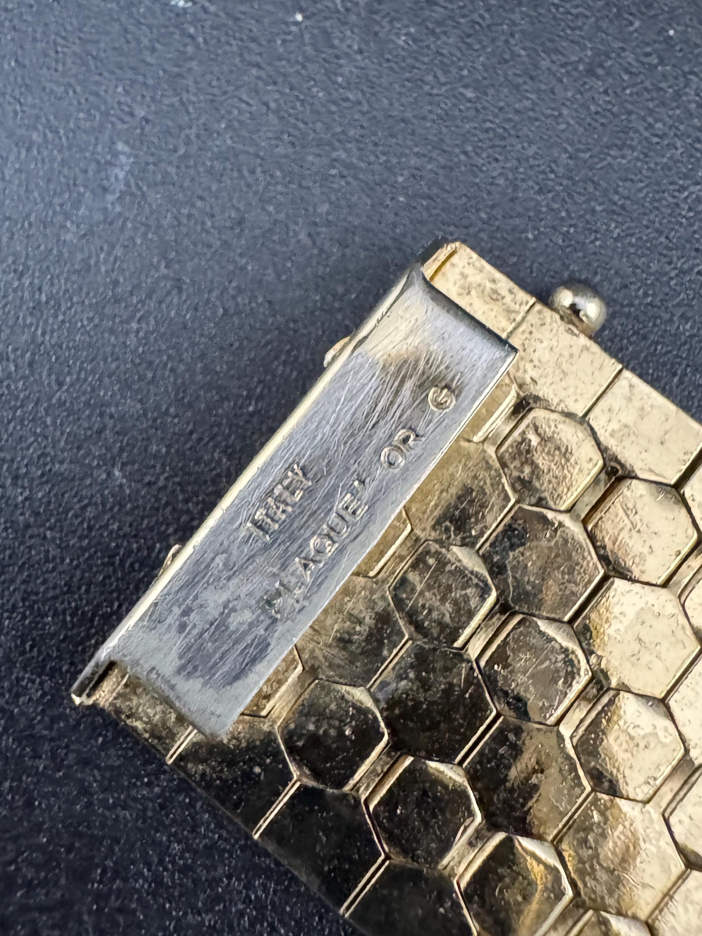 1970s 18k GP flat 22mm wide articulated cuff bracelet, Italian gold plated