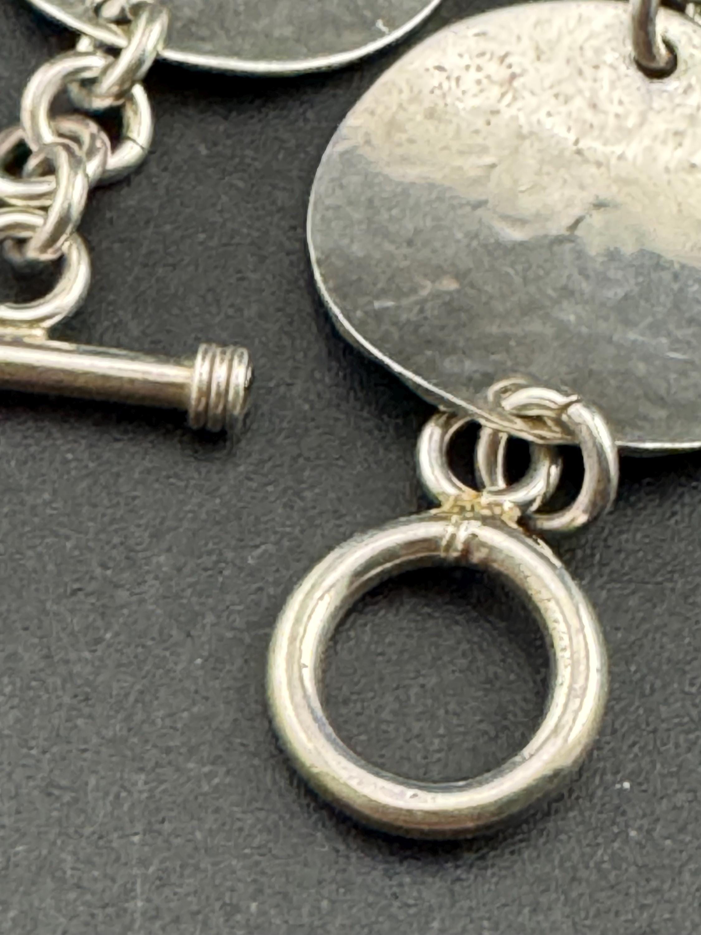 925 sterling silver modernist oval panel link bracelet, 19cm long 28.3 gram