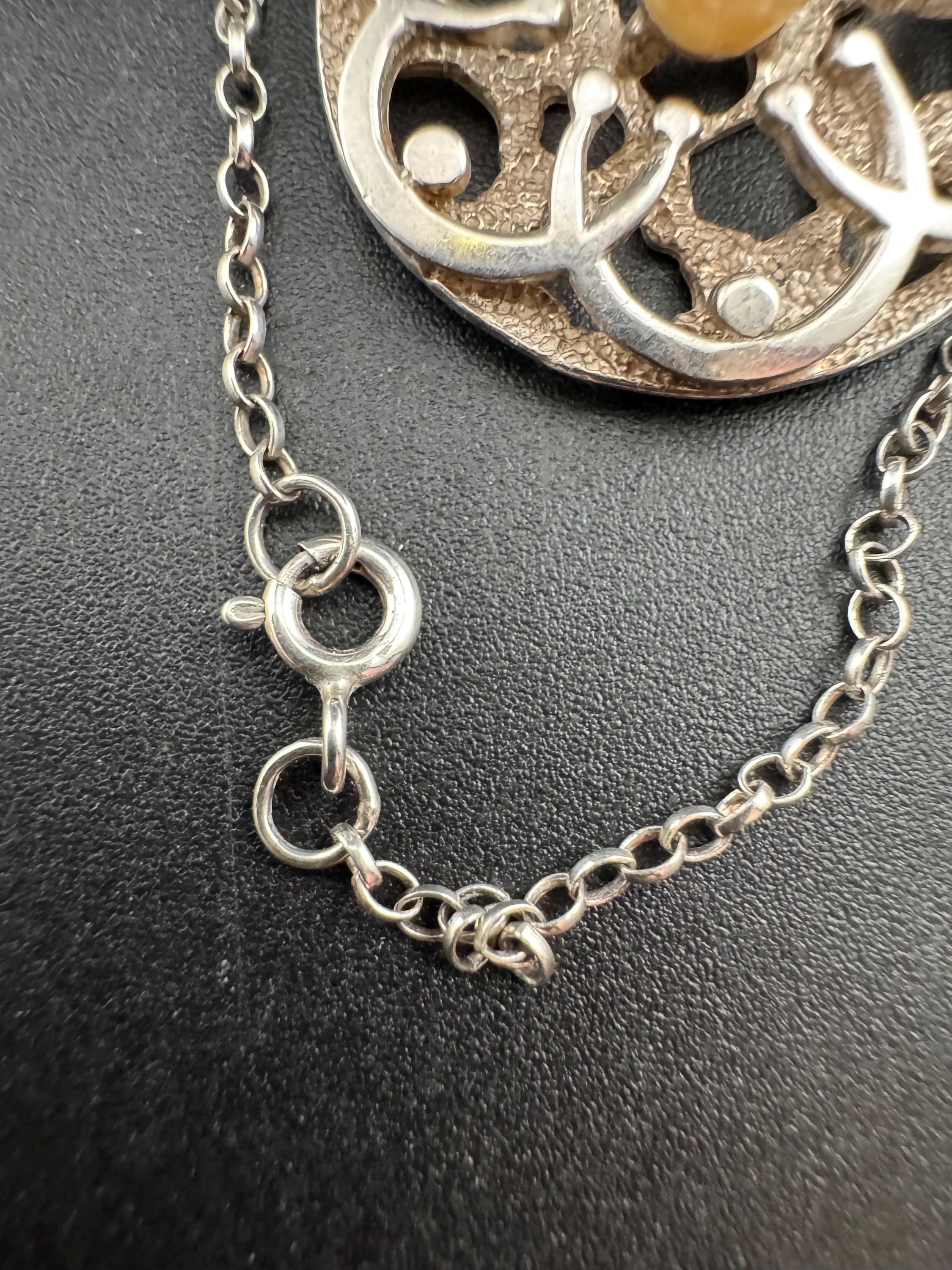 Signed K&L modernist natural pearl pendant necklace, Sterling 925 silver Kordes and Lichtenfels