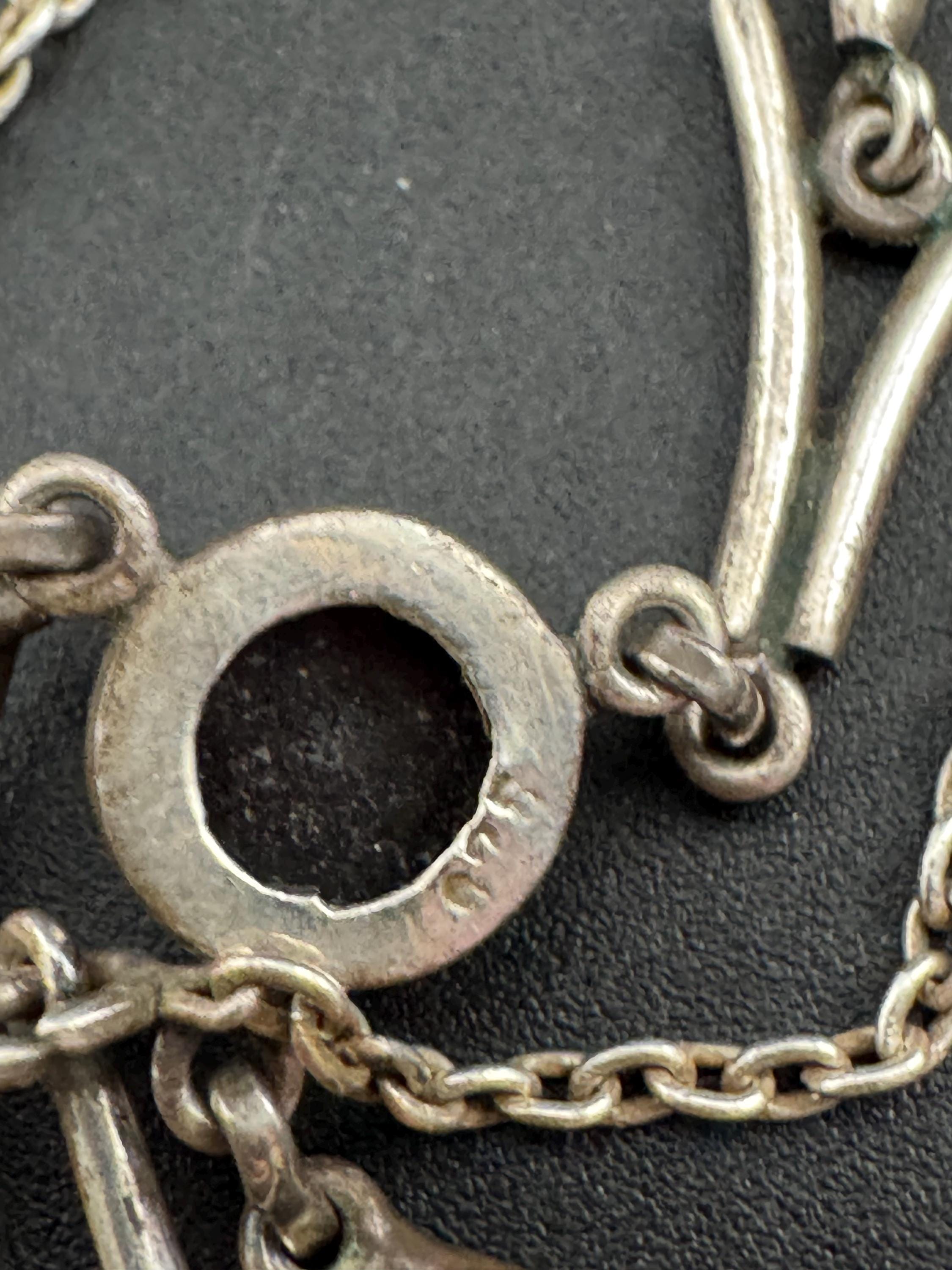 Vintage 925 lavaliere drop necklace, sterling silver with amethyst, citrine and natural pearl