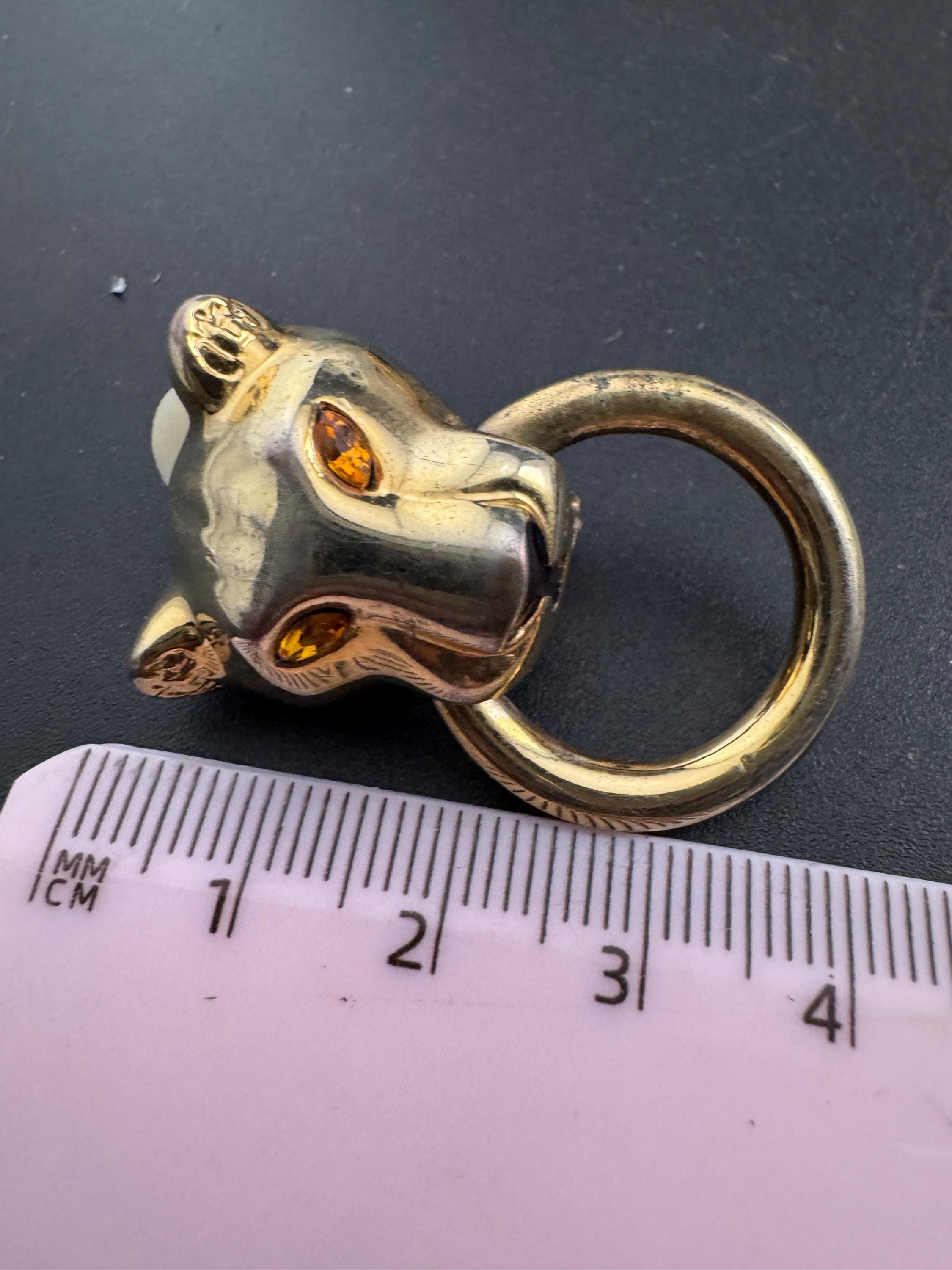 Big gold Leopard hoop Earrings: Gold Tone Door Knocker Style