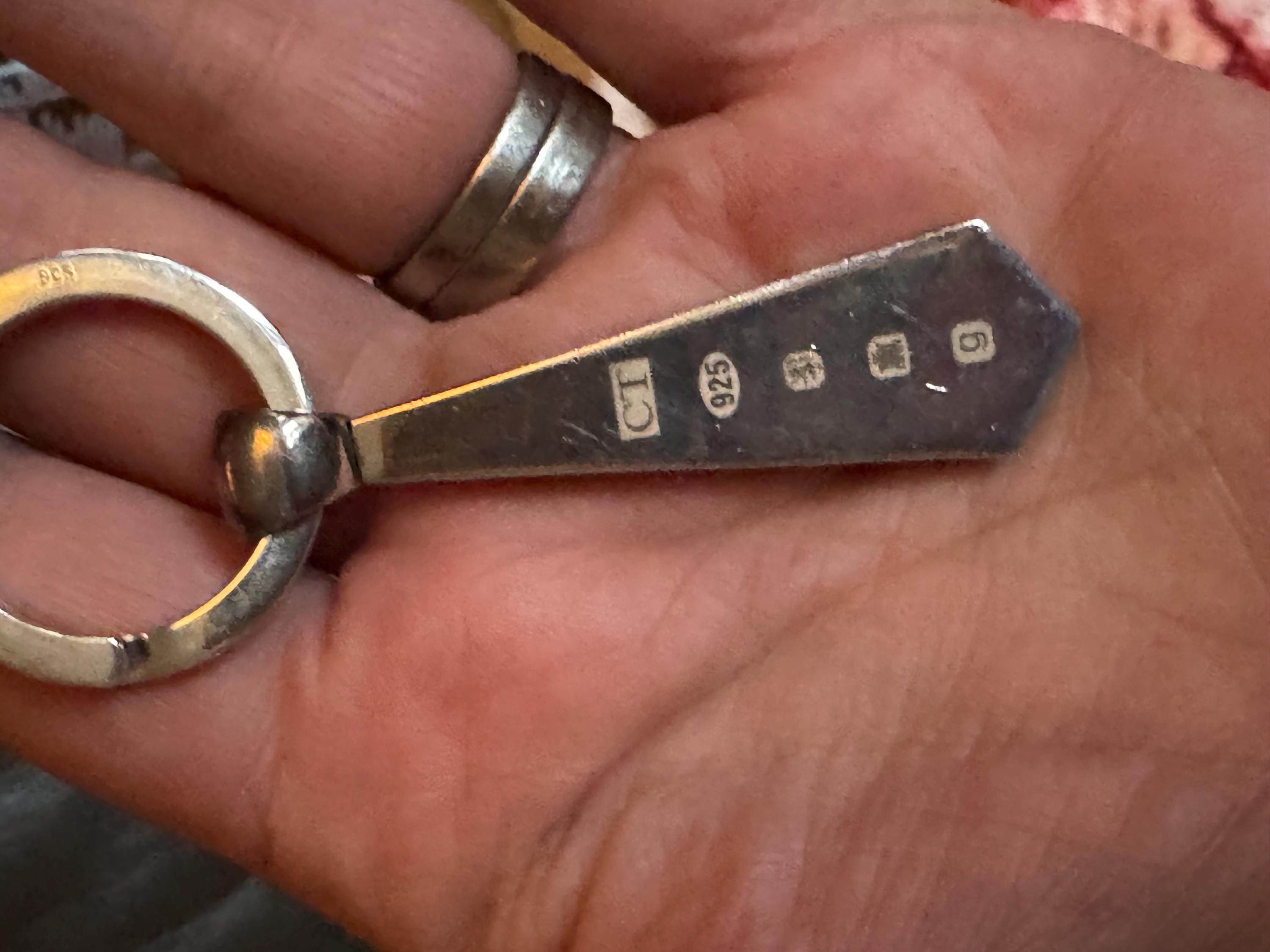 Charles Tyrwhitt hallmarked sterling silver novelty tie keyring , 28.3 grams