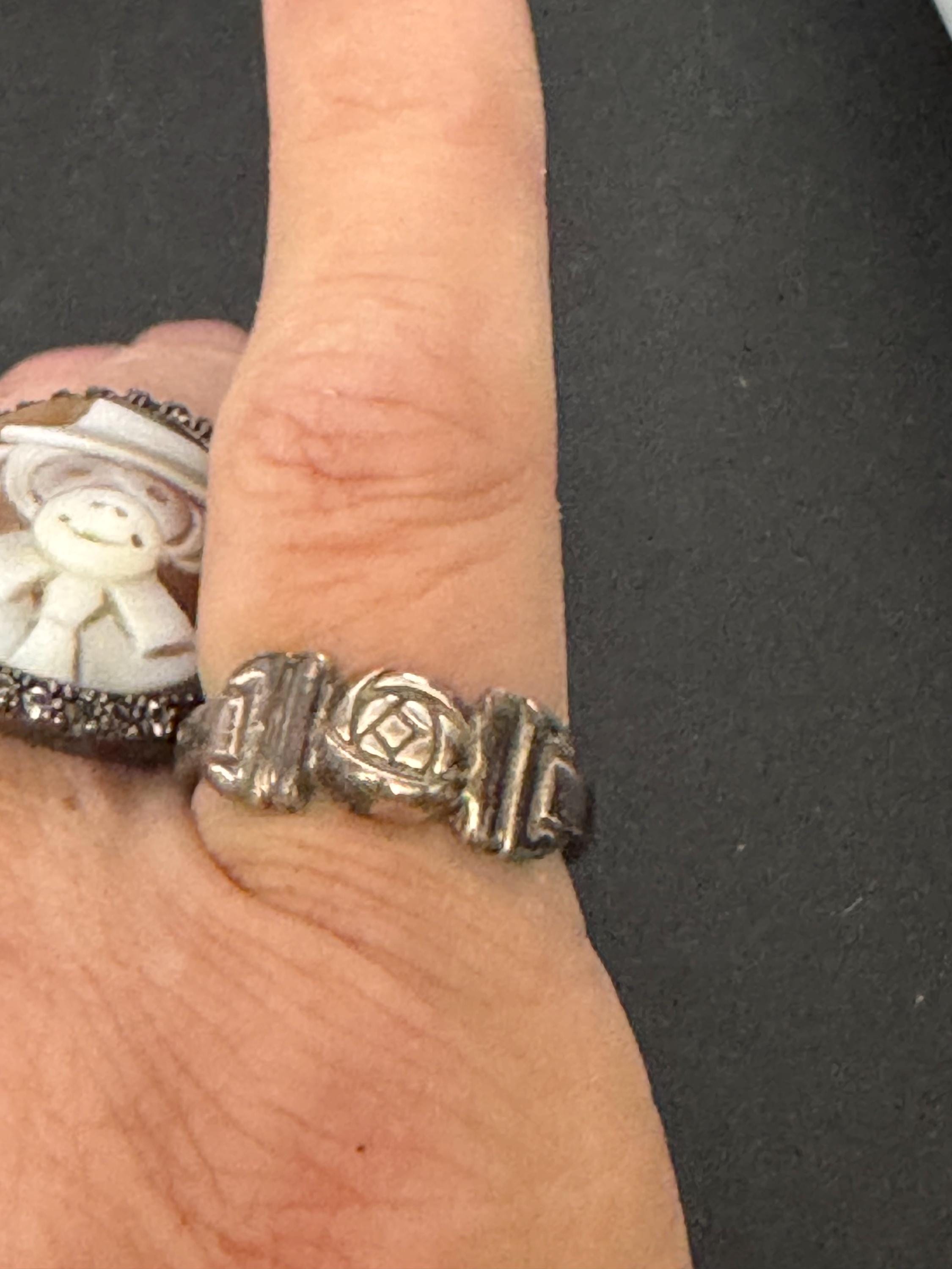 925 Silver Art Nouveau ring, Rennie Macintosh style size M.5