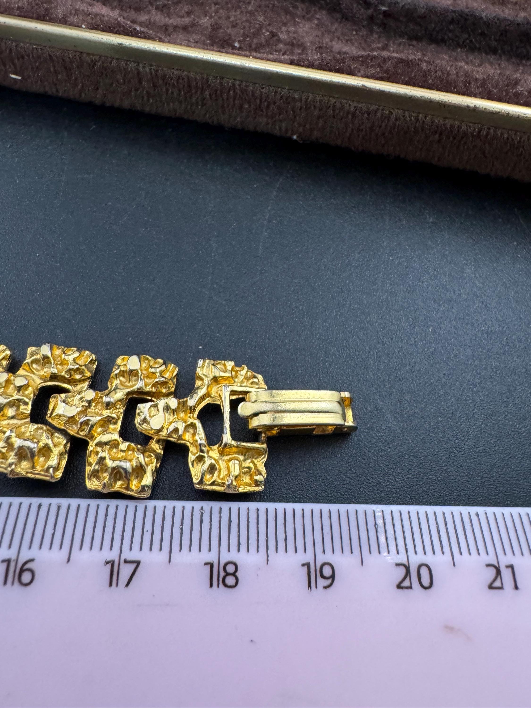 22Kt CAMEO bracelet & brutalist choker , gold plated jewelry set