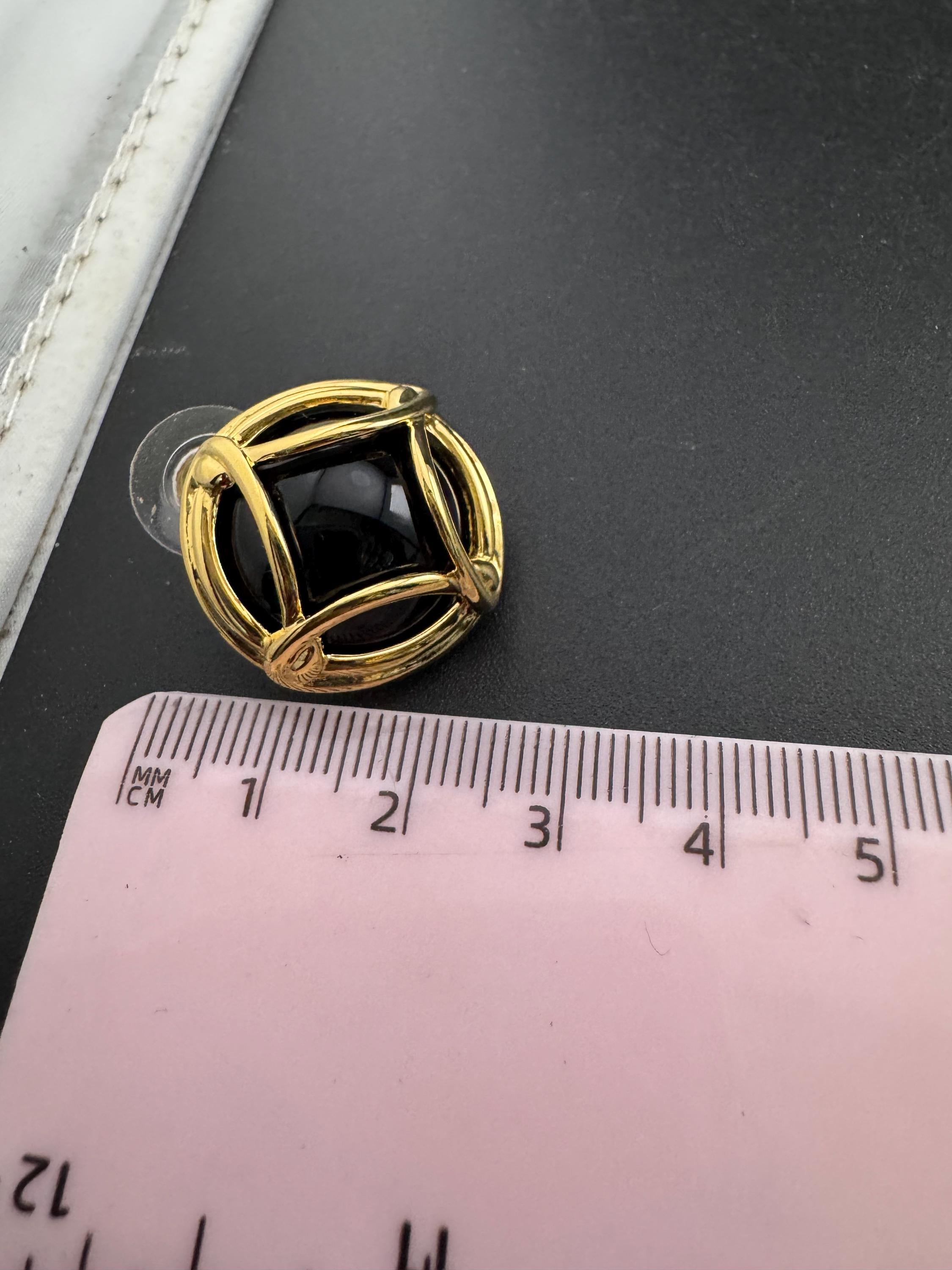 Signed Joan rivers set of interchangeable coloured cabochon stud earrings, Pierced ears