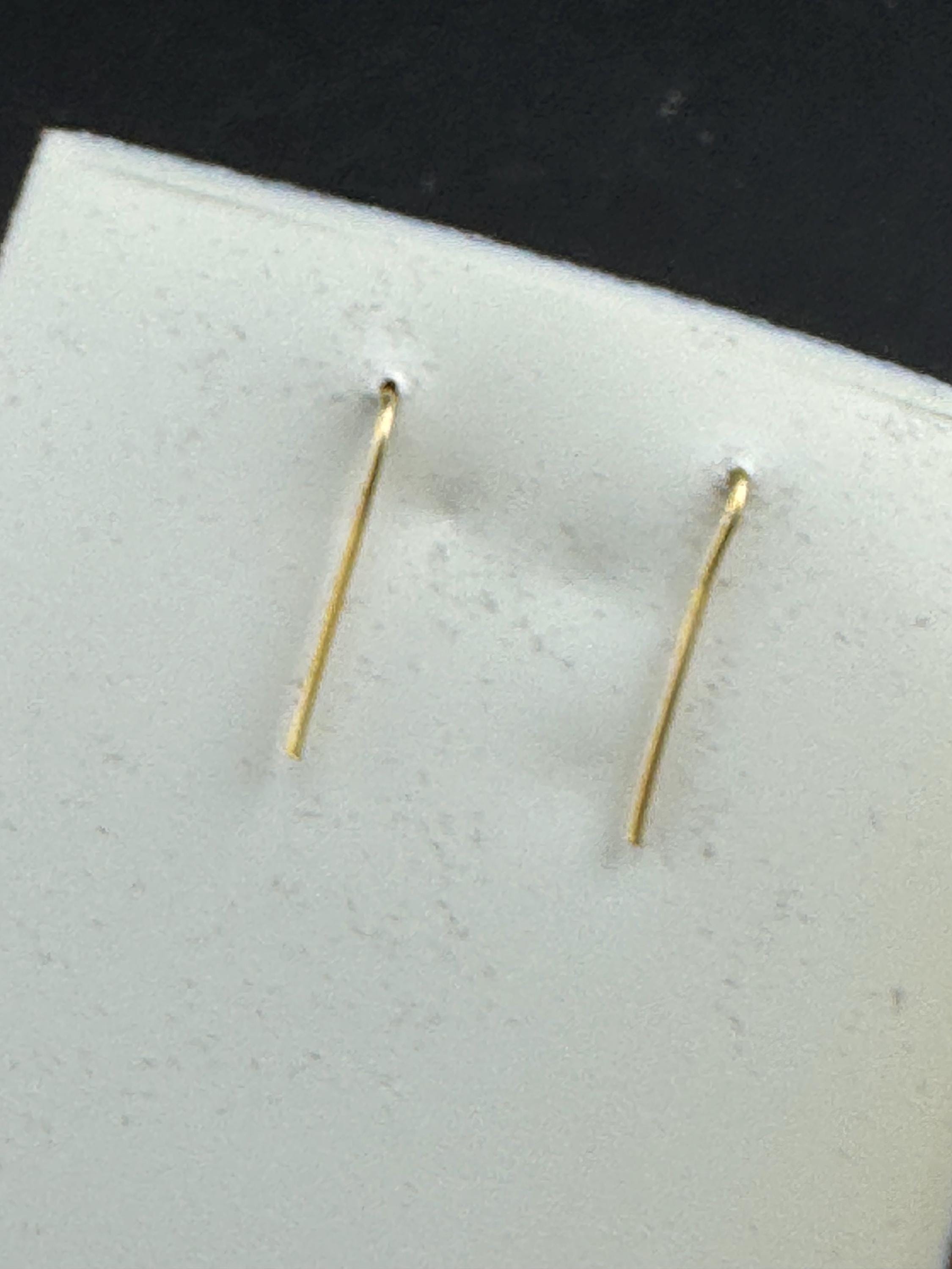 Vintage gold diamanté chain dangly earrings, 1970s unused for pierced ears