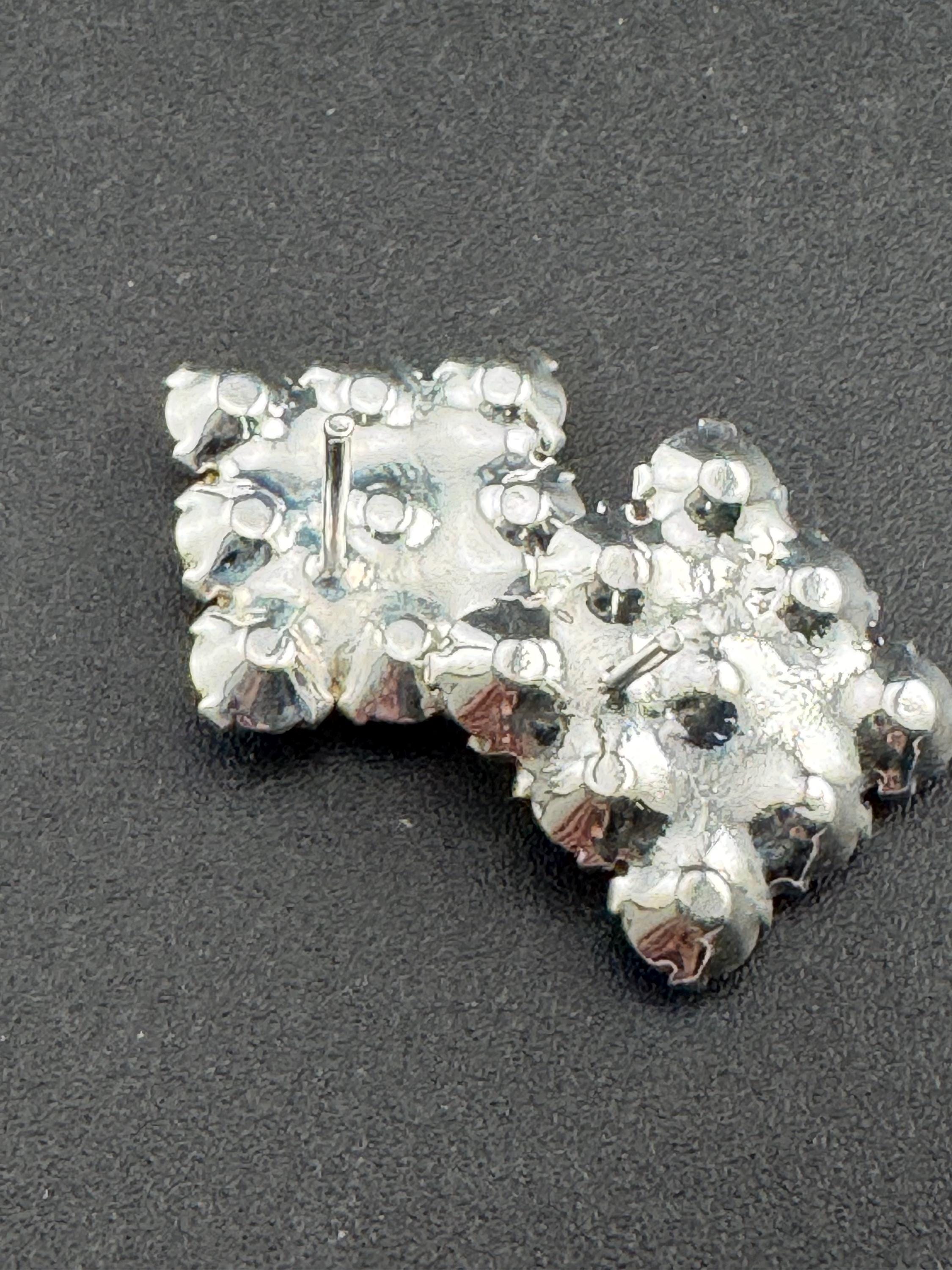 1.5cm square clear and black diamanté stud pierced earrings