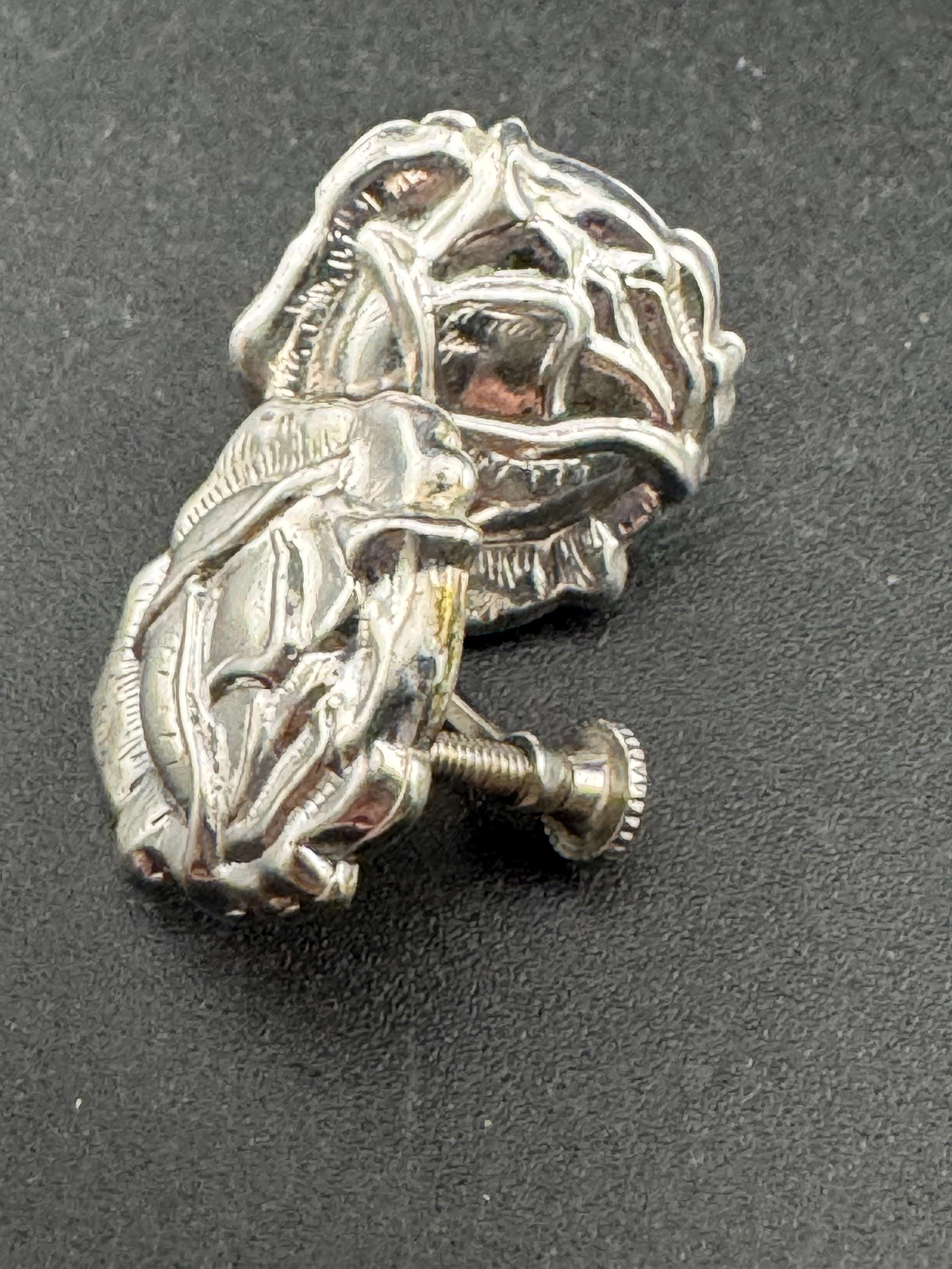 Vintage 925 floral rose screw back earrings, sterling silver clip on studs