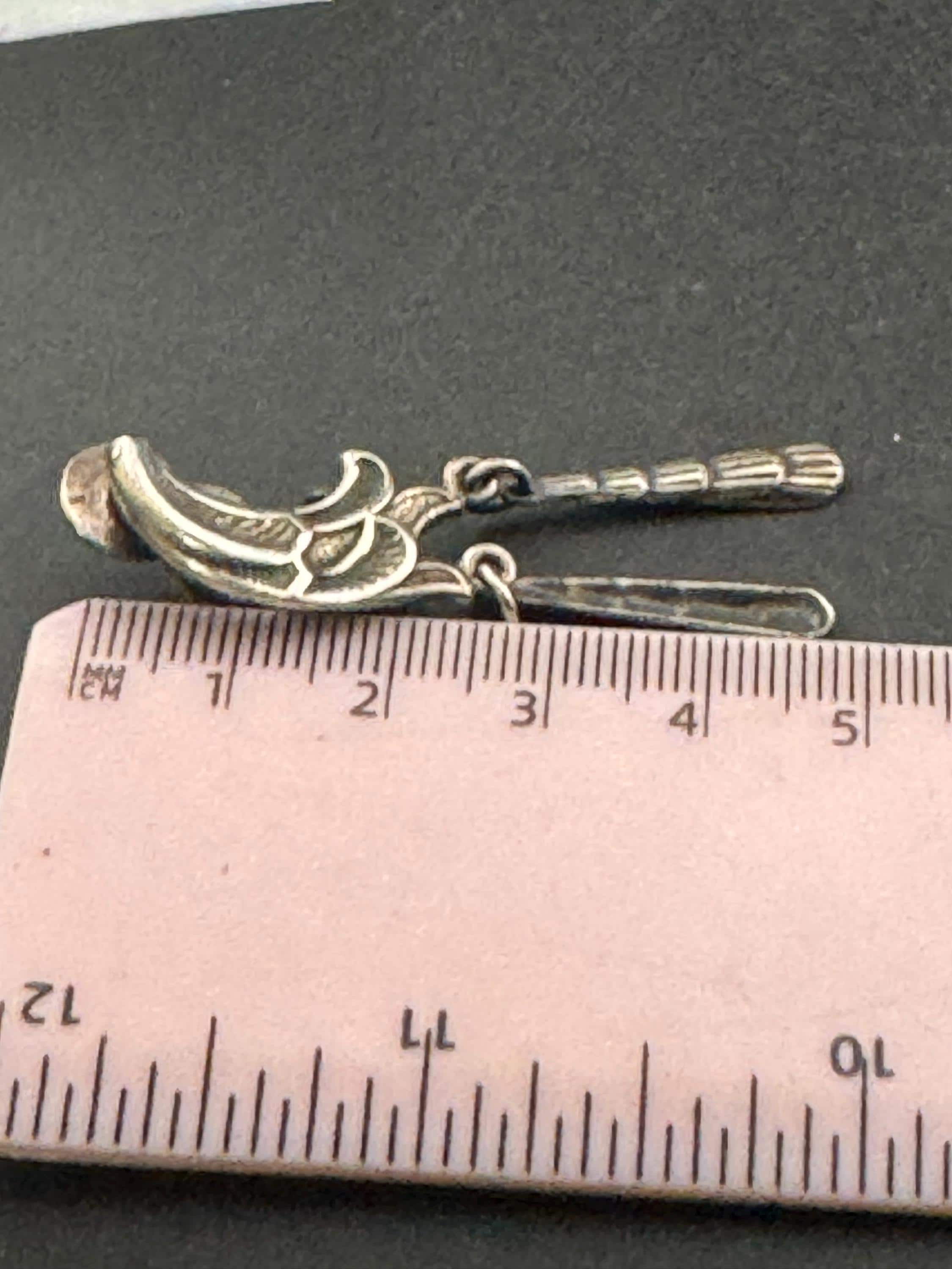 Vintage 925 modernist long dangly abstract clip on earrings, sterling silver