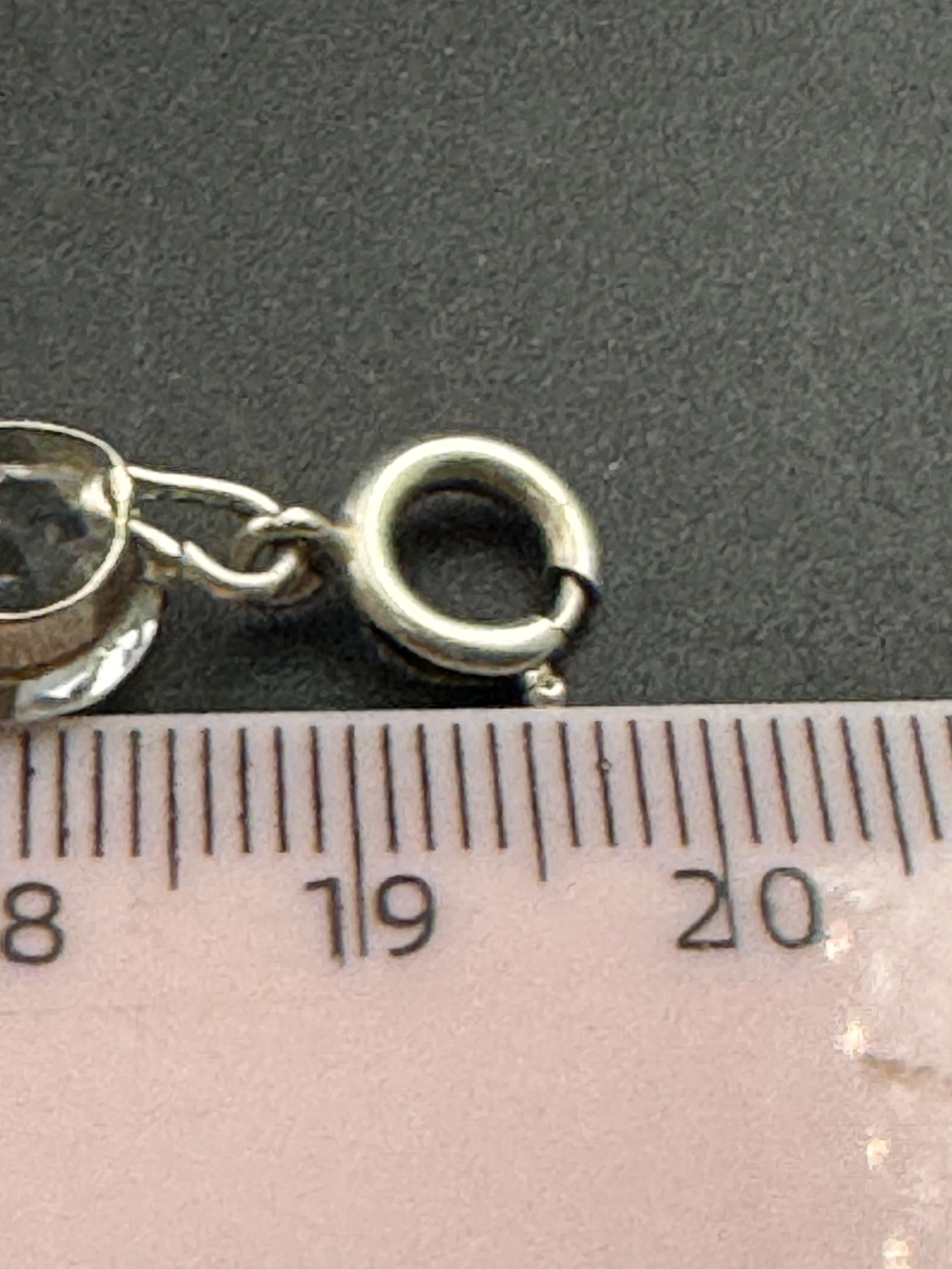 Antique open back crystal Art Deco Bracelet: clear rivière 925 silver