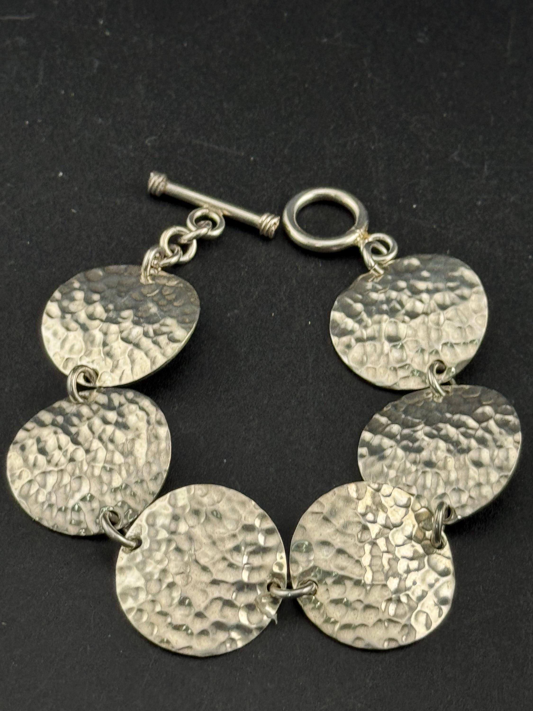 925 sterling silver modernist oval panel link bracelet, 19cm long 28.3 gram