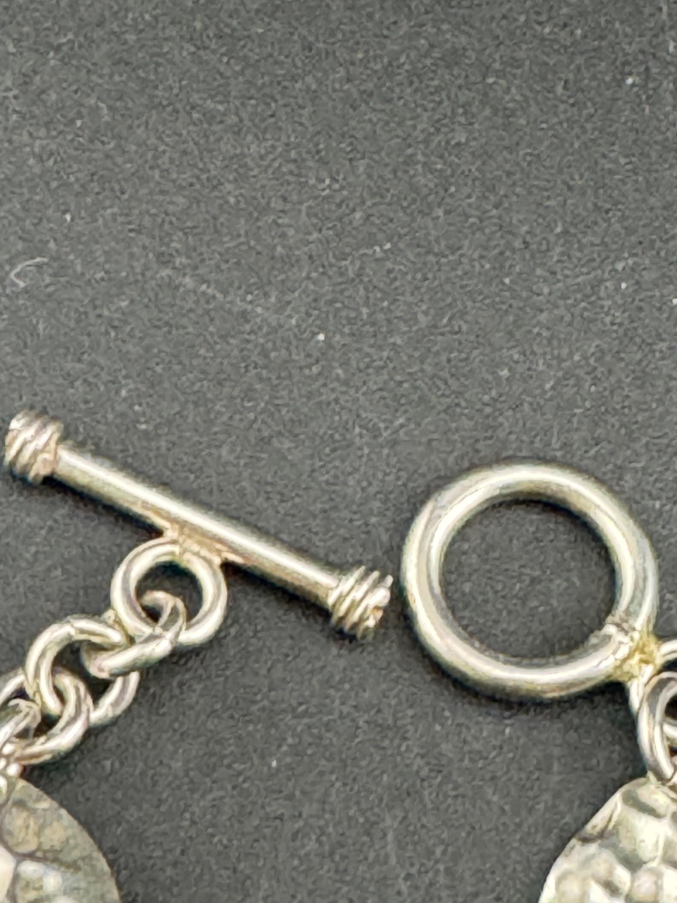 925 sterling silver modernist oval panel link bracelet, 19cm long 28.3 gram