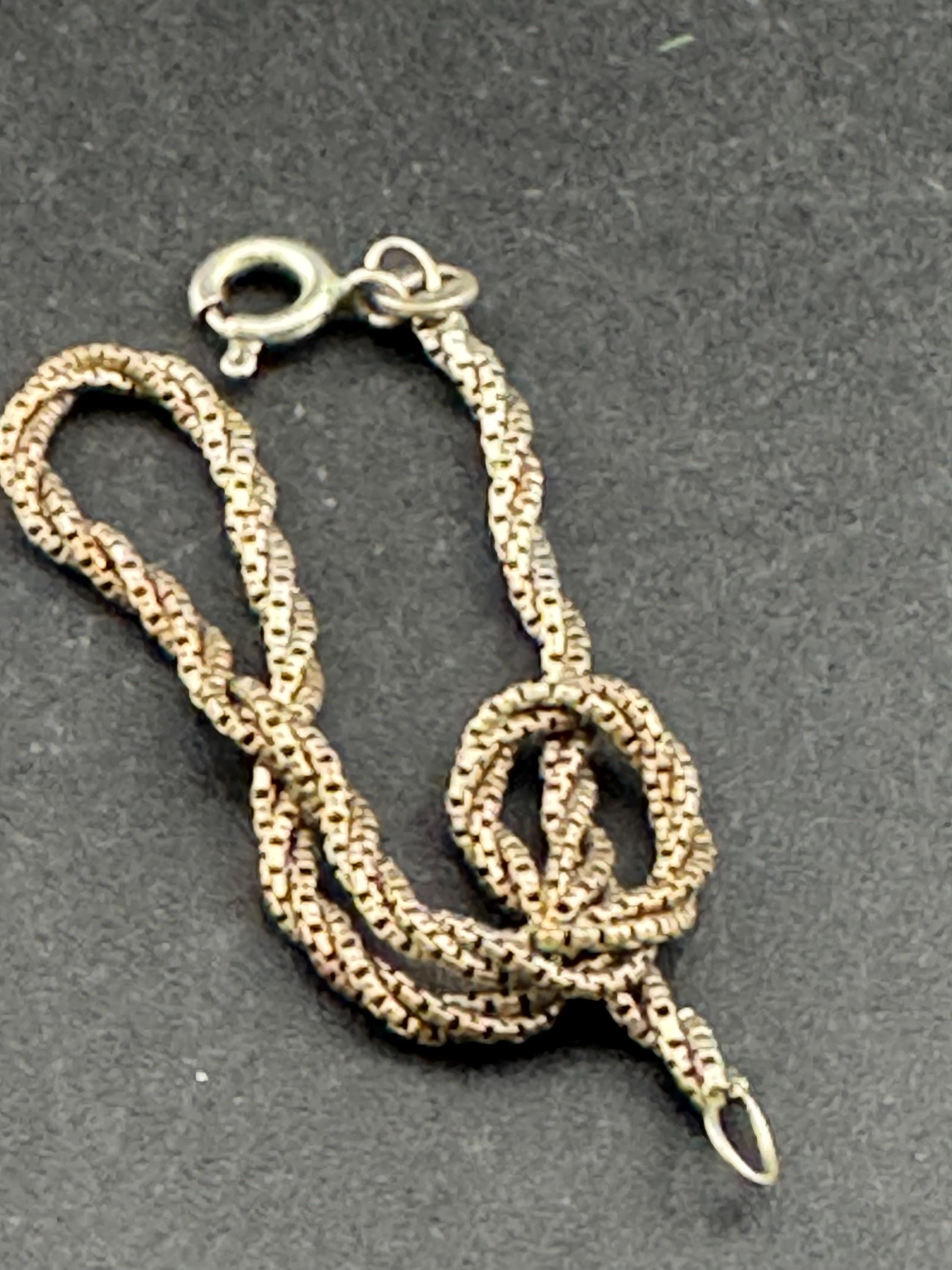 Vintage 925 Sterling silver fancy ornate link rope chain bracelet 18cm