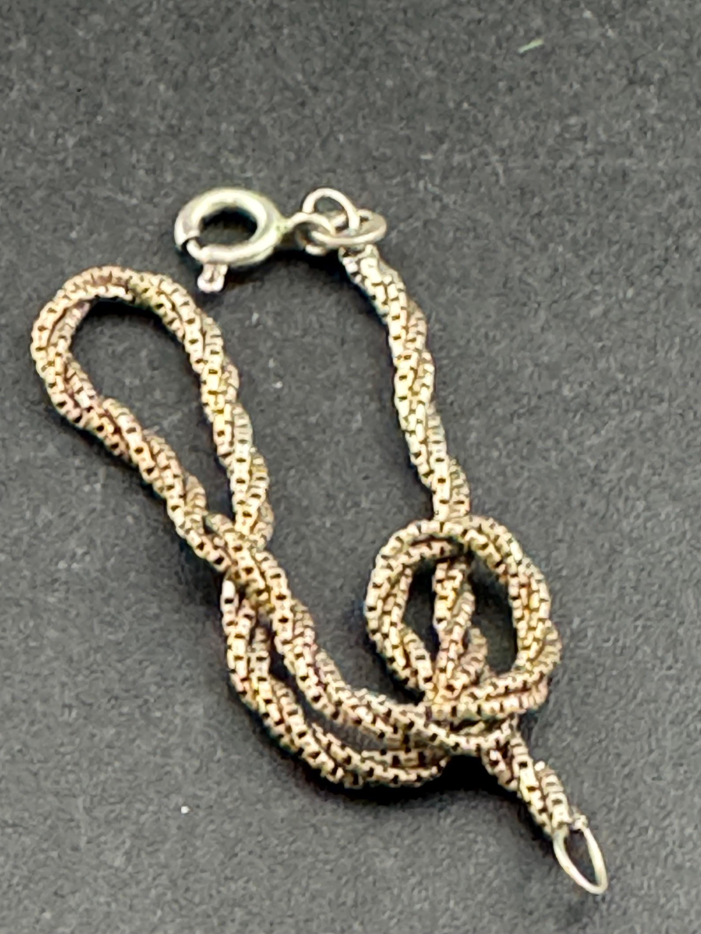 Vintage 925 Sterling silver fancy ornate link rope chain bracelet 18cm