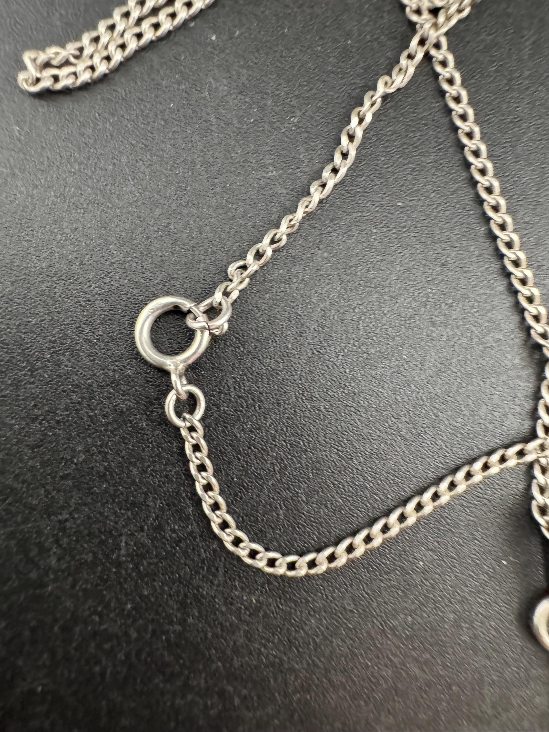 Sterling Silver 925 Modernist Malachite gemstone pendant , chain Necklace