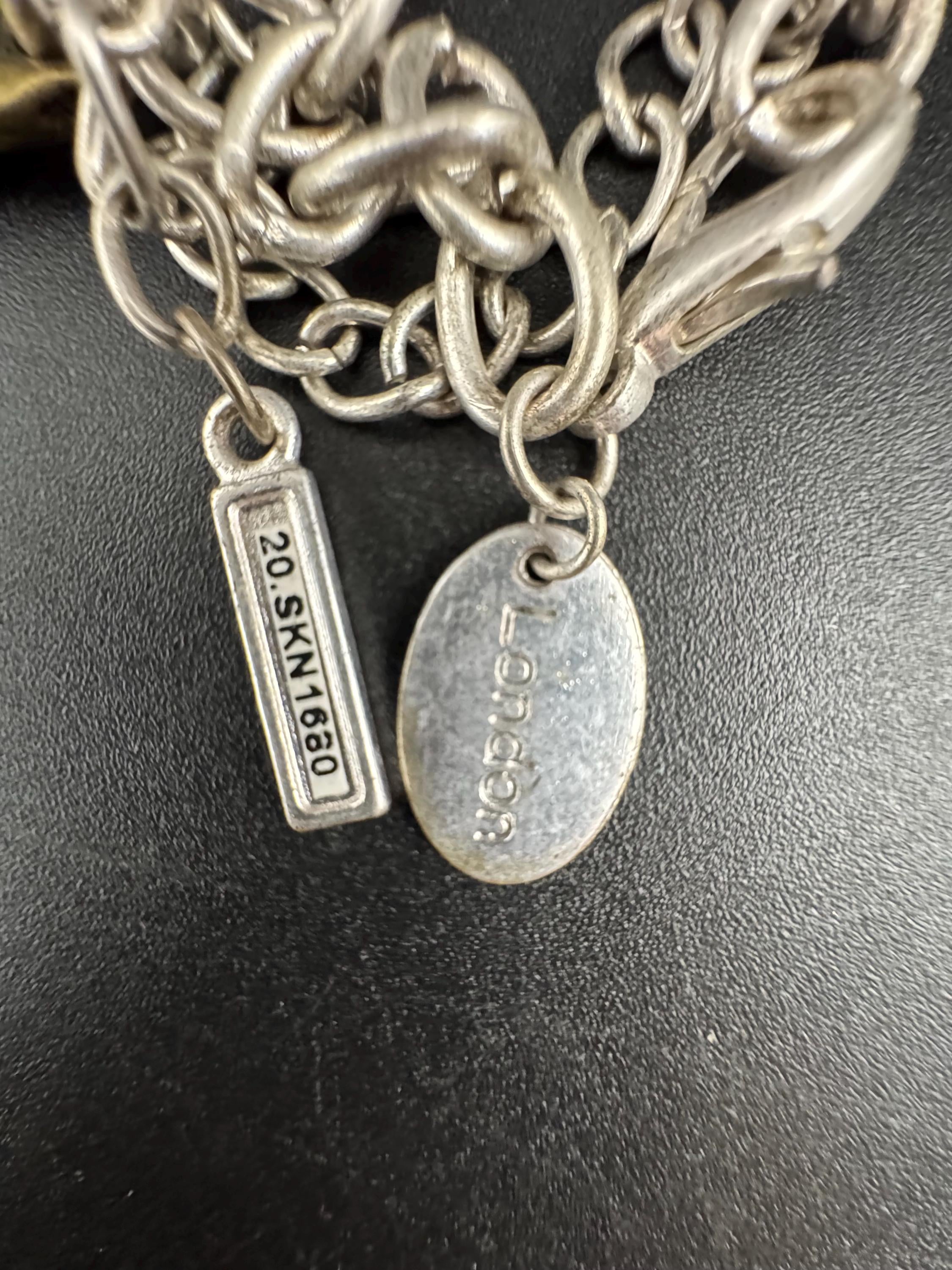 Vintage SAKS silver and brass brutalist melted metal panel link choker necklace