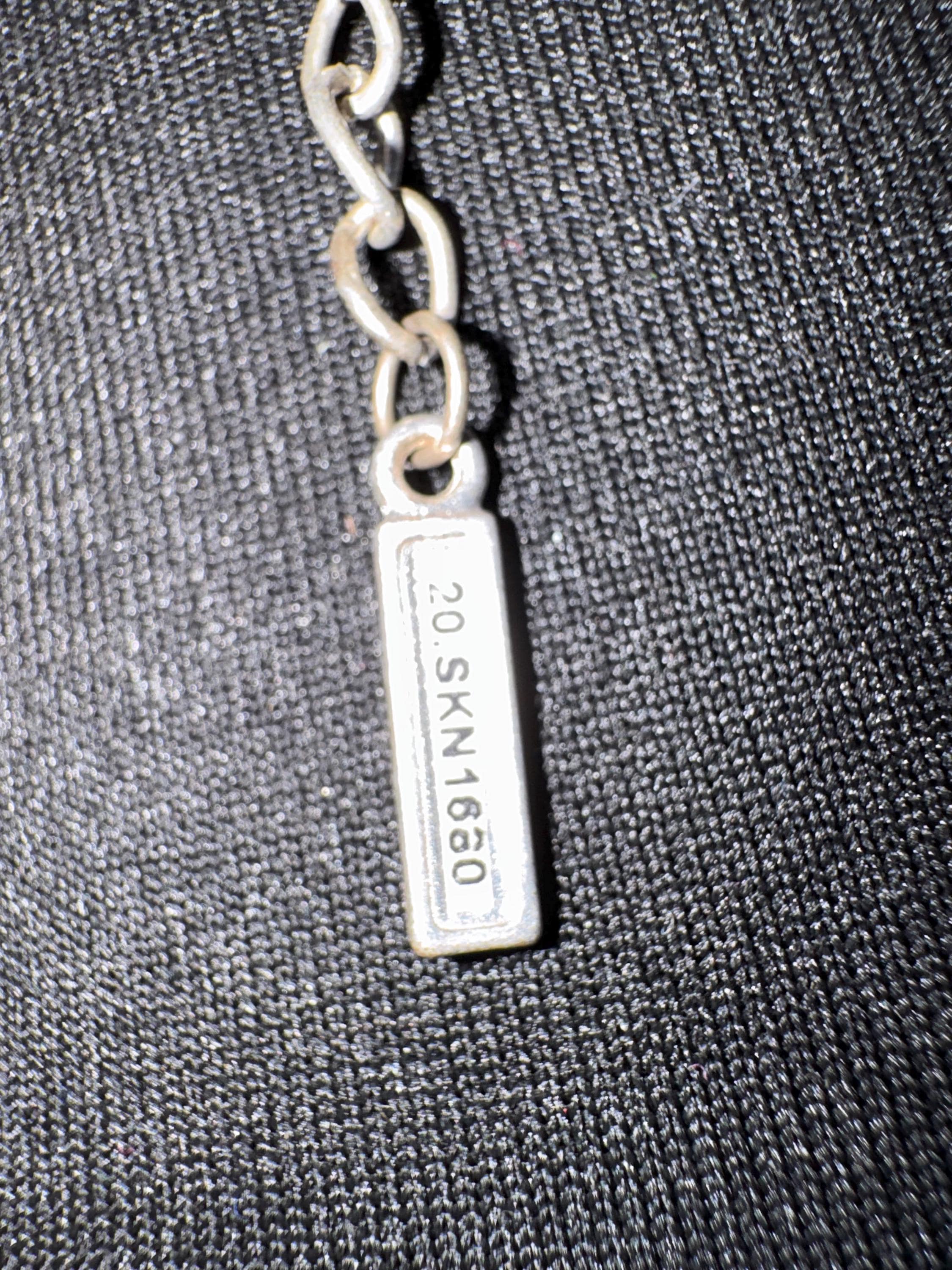 Vintage SAKS silver and brass brutalist melted metal panel link choker necklace