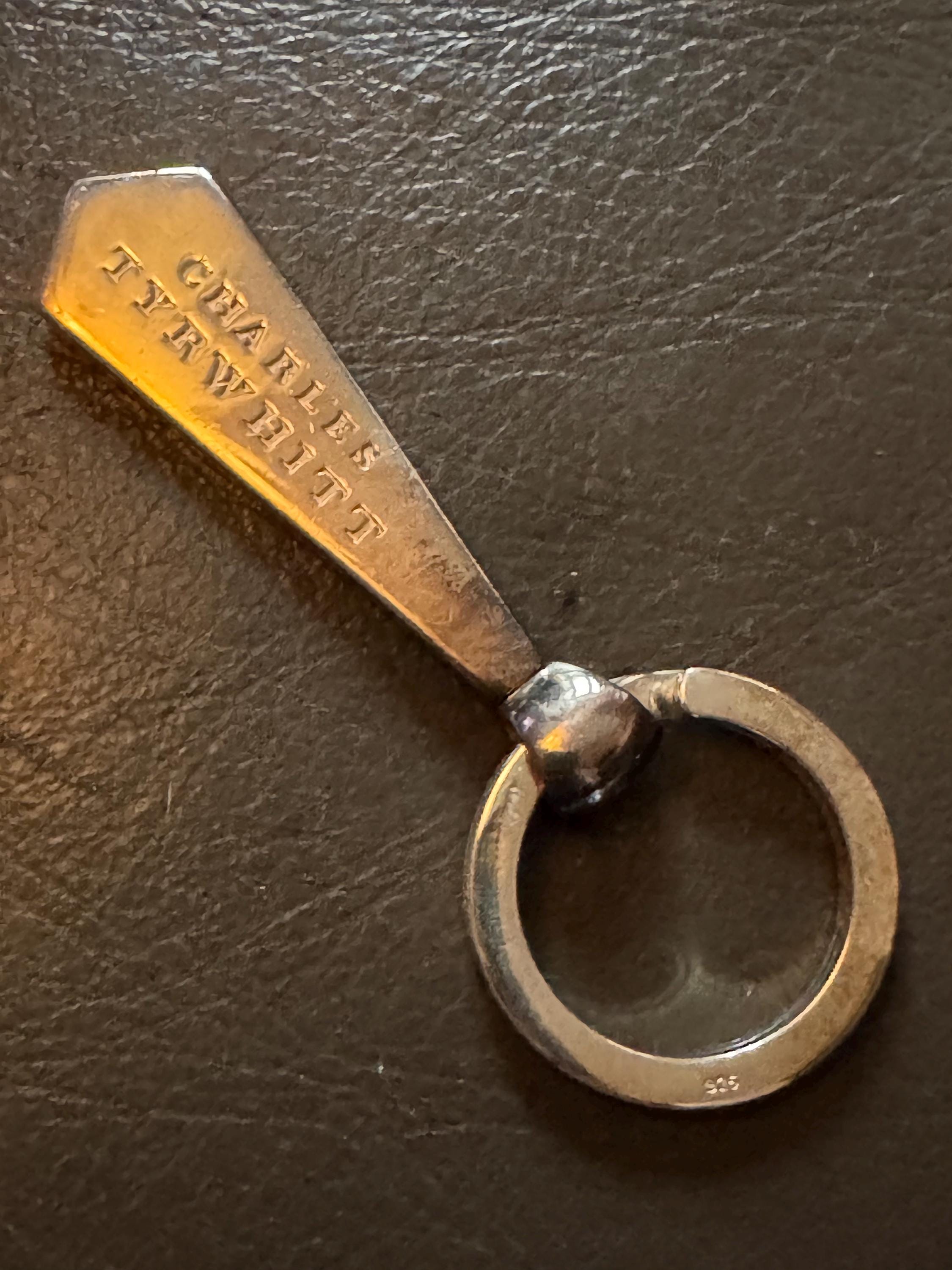 Charles Tyrwhitt hallmarked sterling silver novelty tie keyring , 28.3 grams