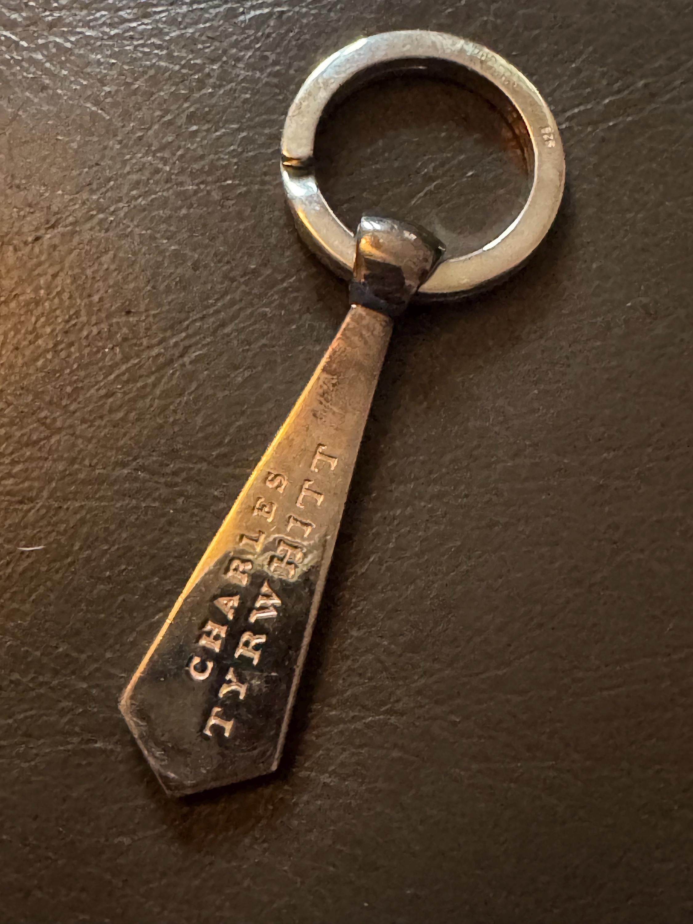 Charles Tyrwhitt hallmarked sterling silver novelty tie keyring , 28.3 grams