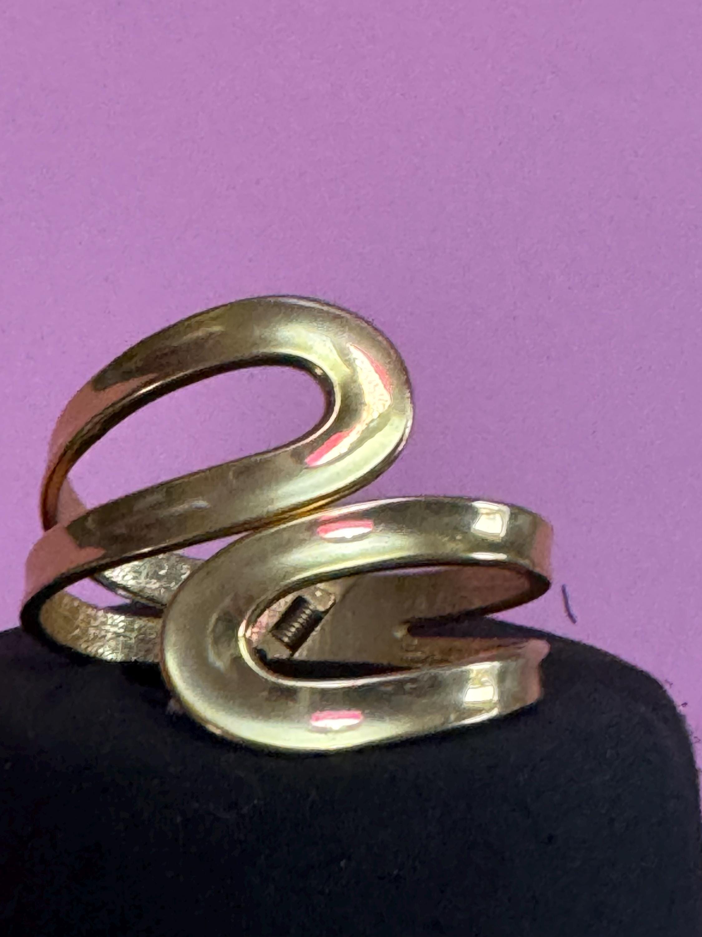 Vintage gold wide clamper bangle, 1990s cuff