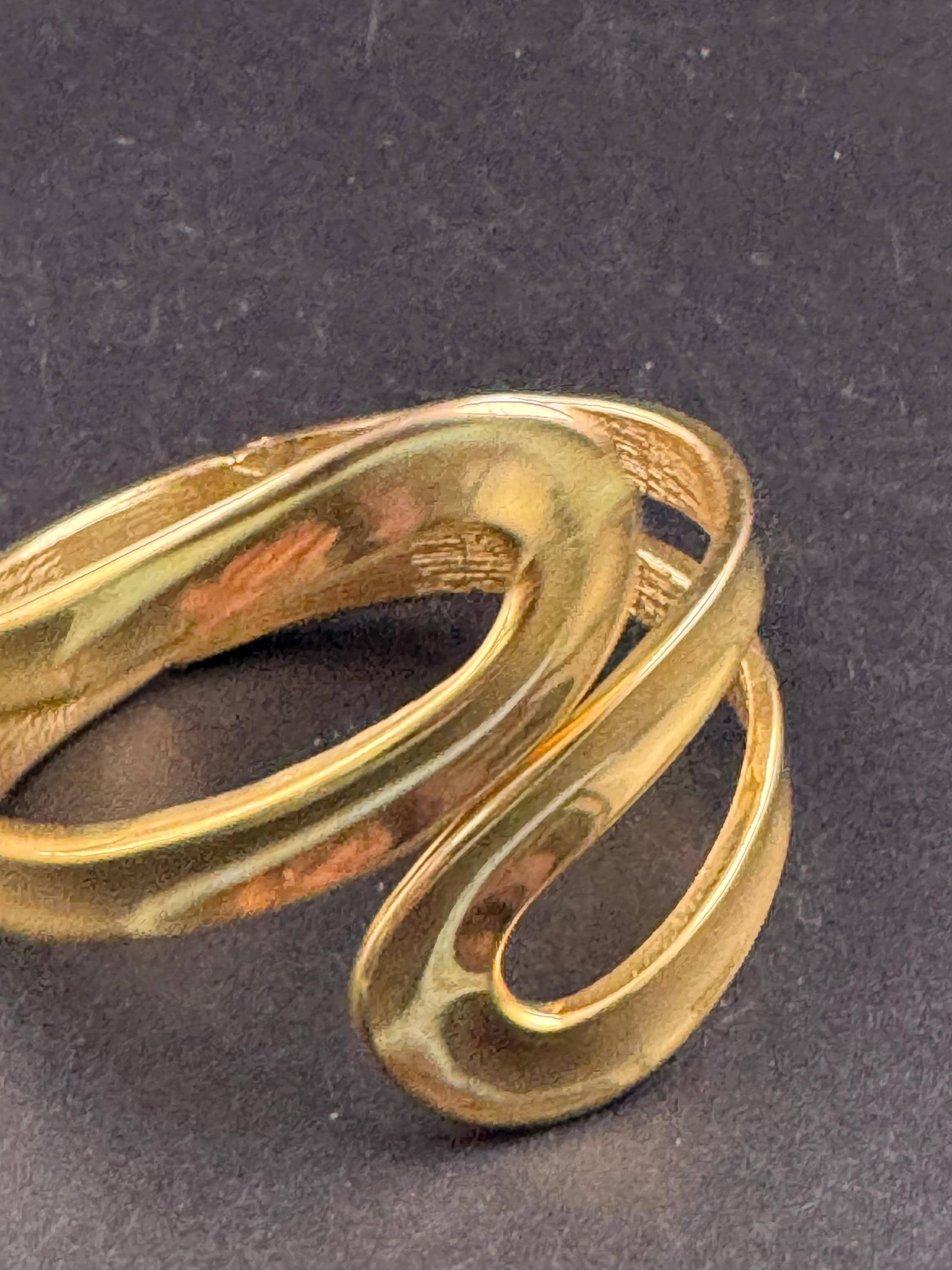 Vintage gold wide clamper bangle, 1990s cuff