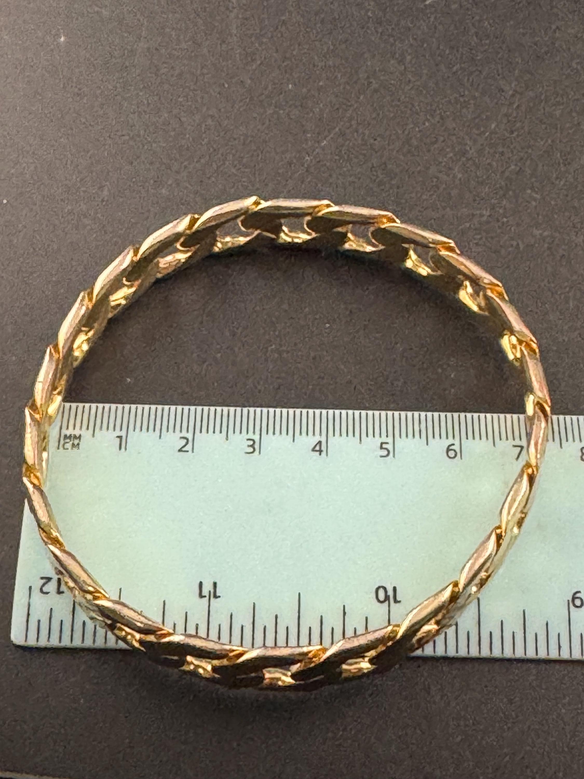 Fixed chain link bangle , gold tone bracelet