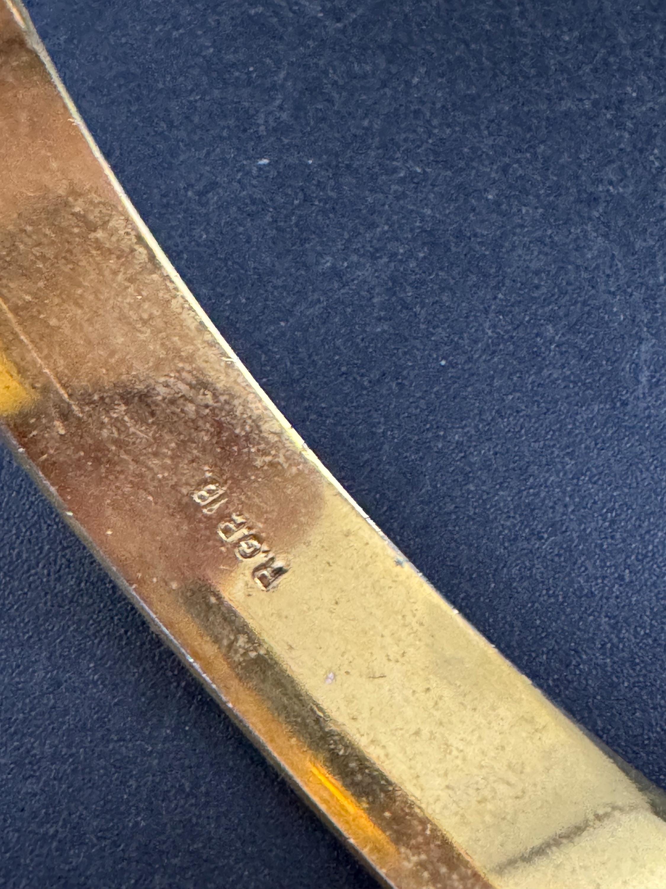 18K RGP Vintage Stamped Hinged etched Bangle, 1970s
