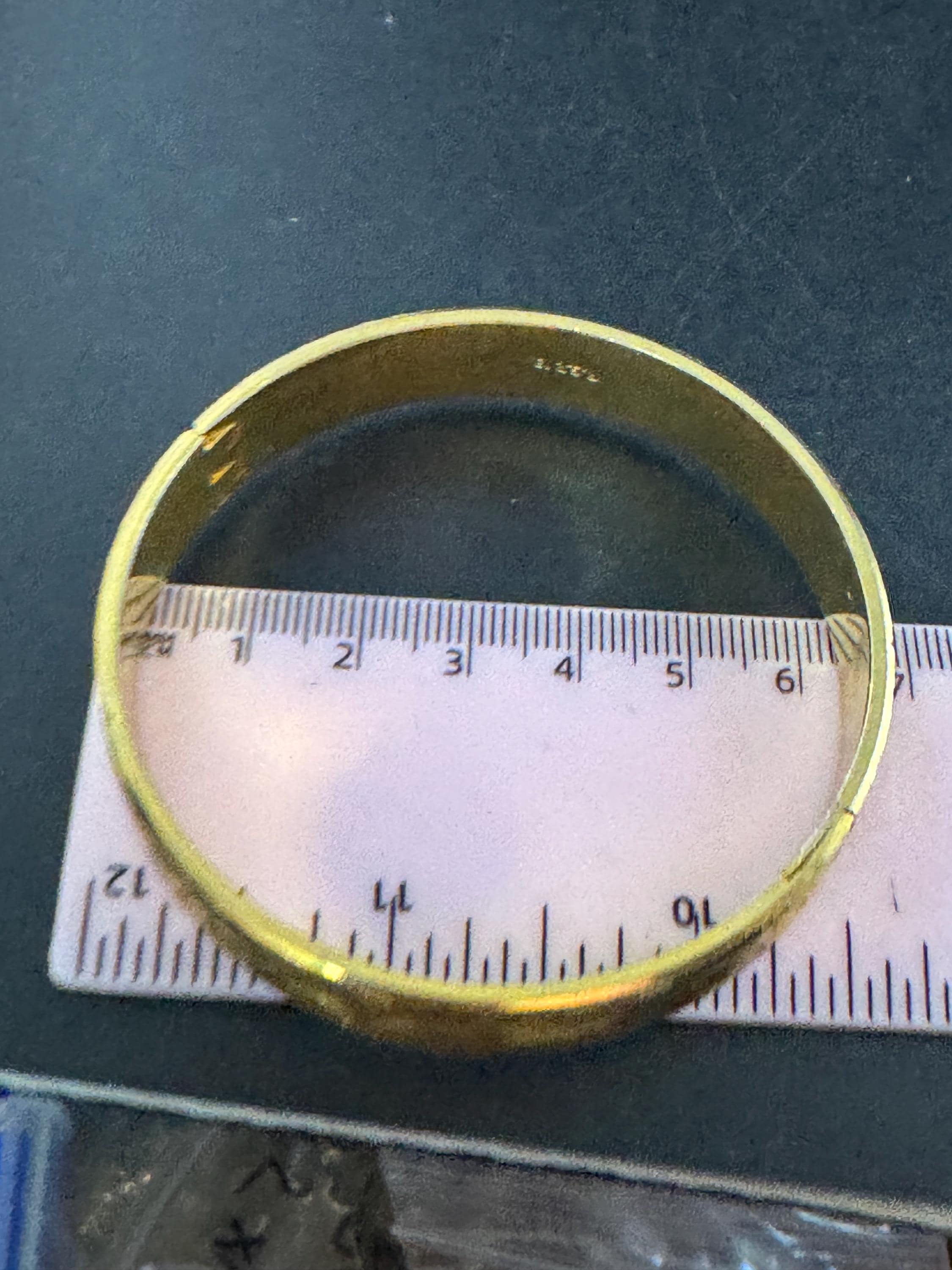 18K RGP Vintage Stamped Hinged etched Bangle, 1970s