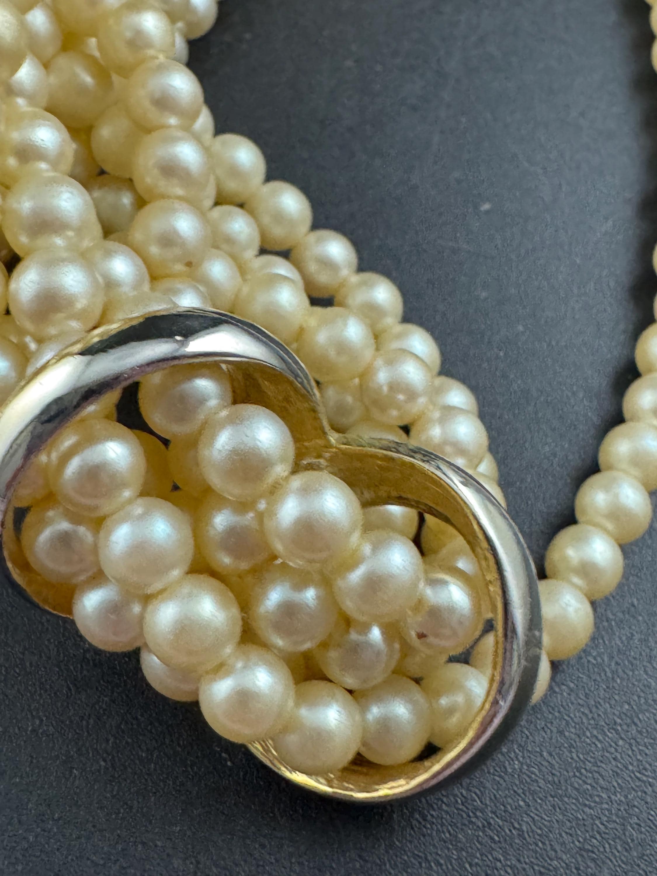 Signed Echt Prym pearl German designer choker necklace