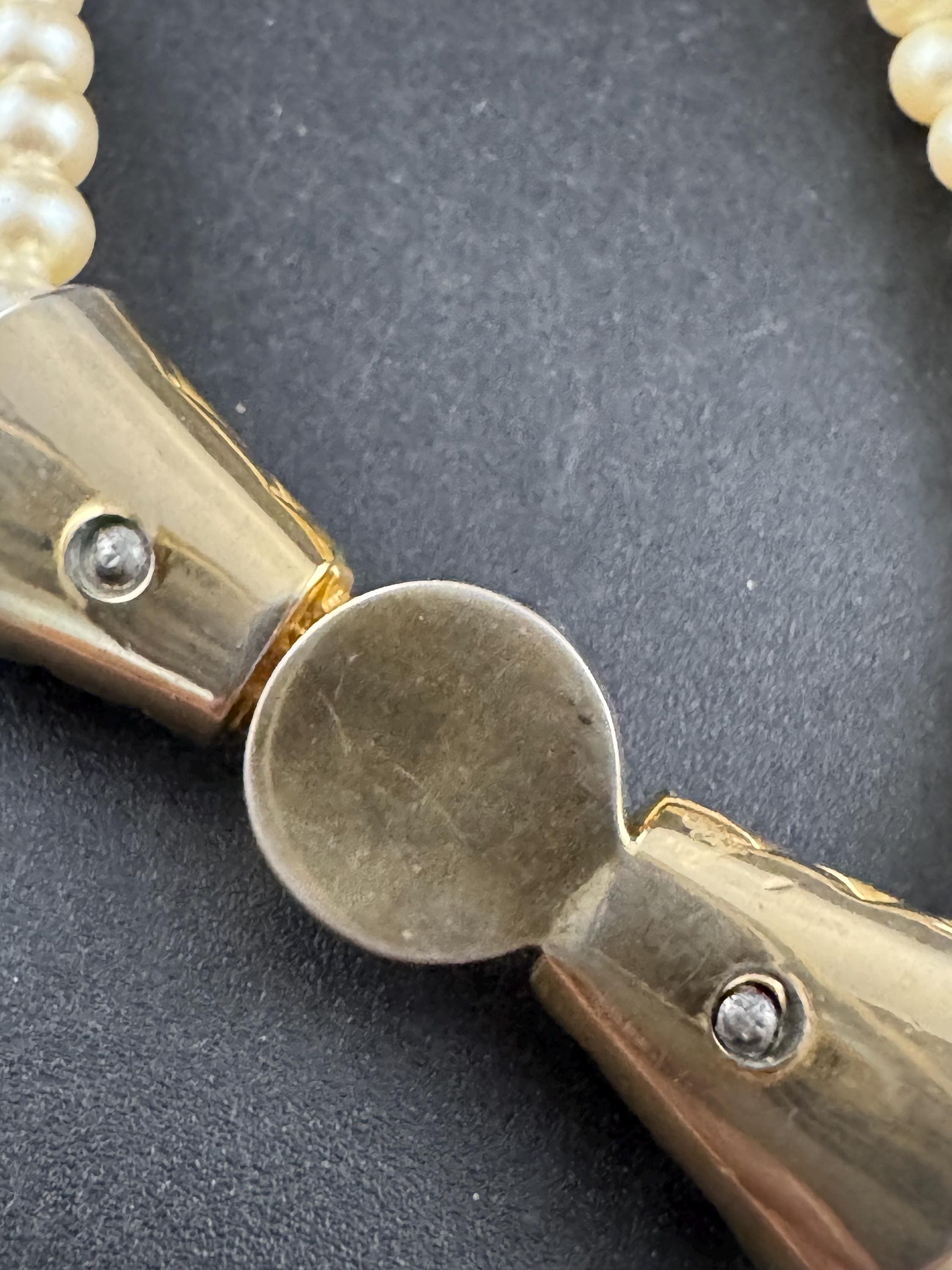 Signed Echt Prym pearl German designer choker necklace