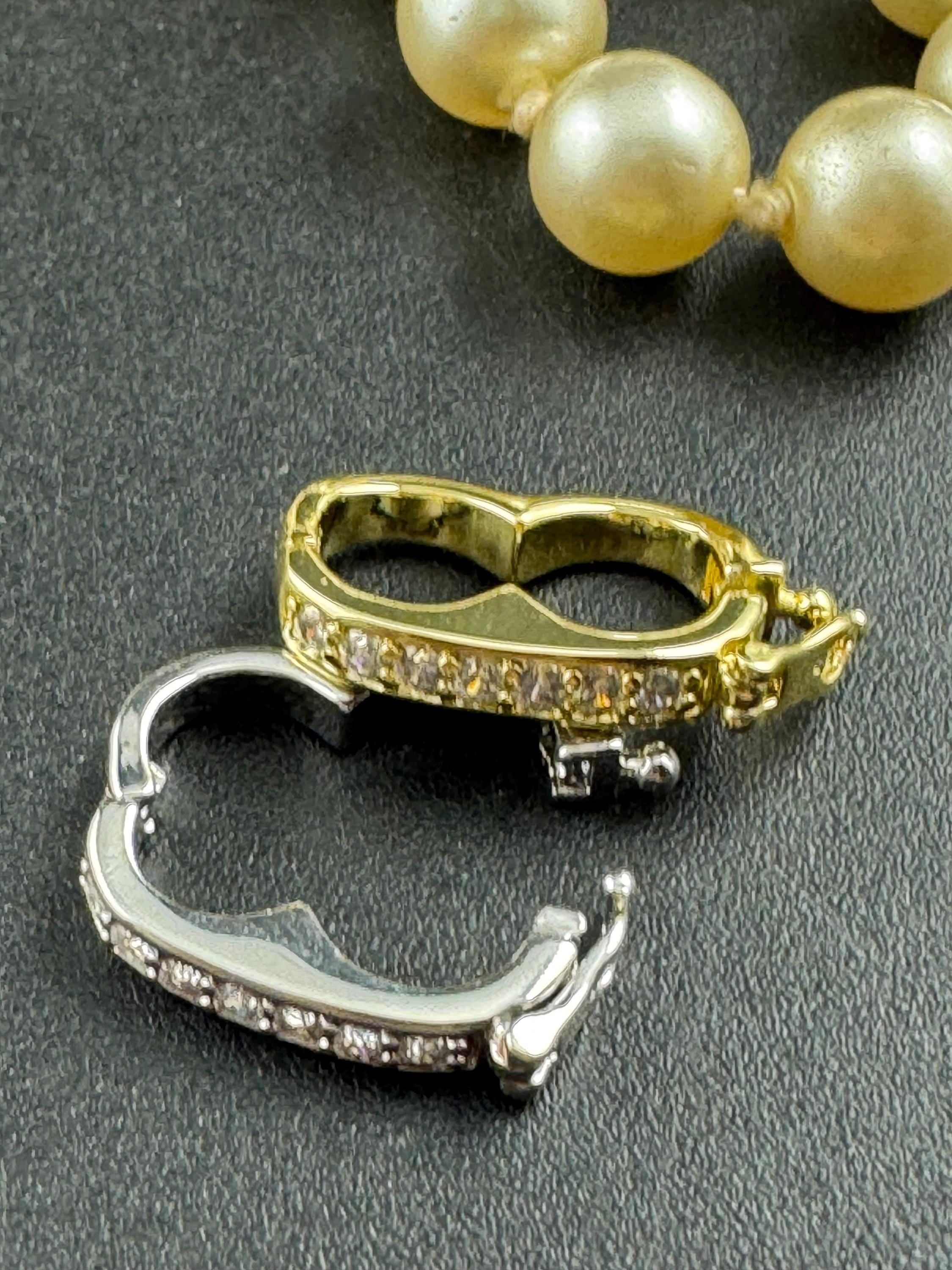 Necklace shortener for beaded necklaces, double up in Gold and silver tone with diamanté