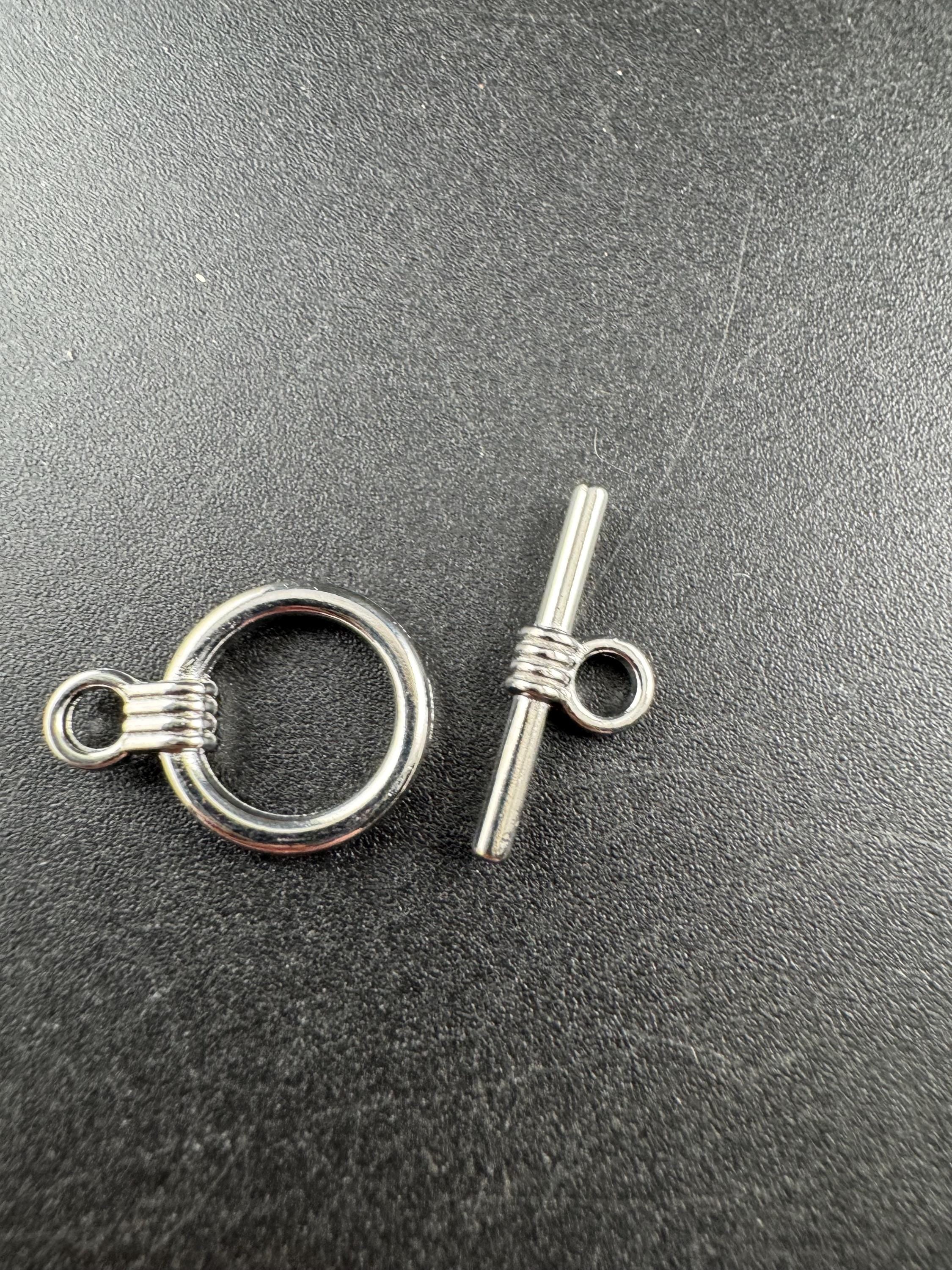 Toggle tbar necklace clasps, pack of 6 pairs, gold or silver tone