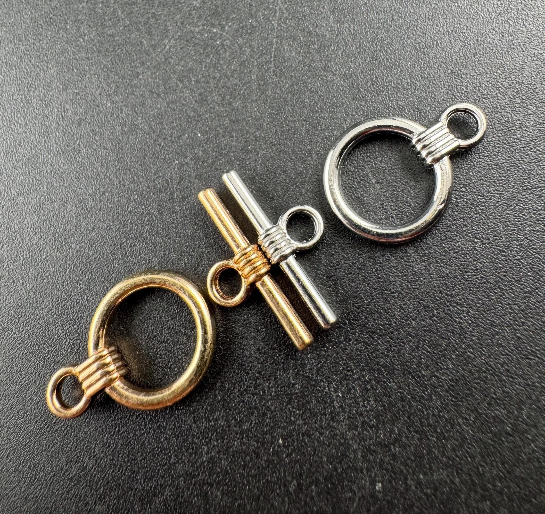 Toggle tbar necklace clasps, pack of 6 pairs, gold or silver tone