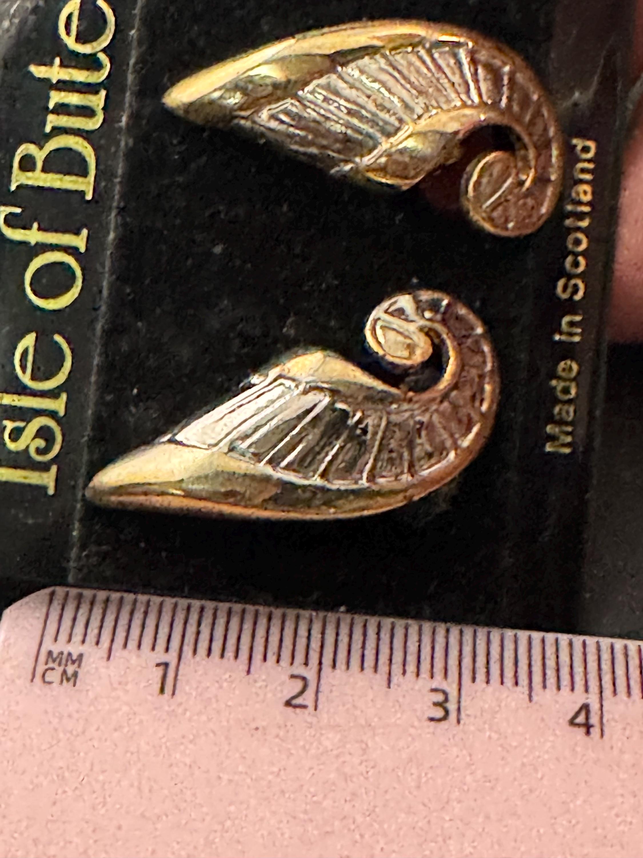 Isle of Bute seashell clip on earrings, mixed metals silver and gold tone